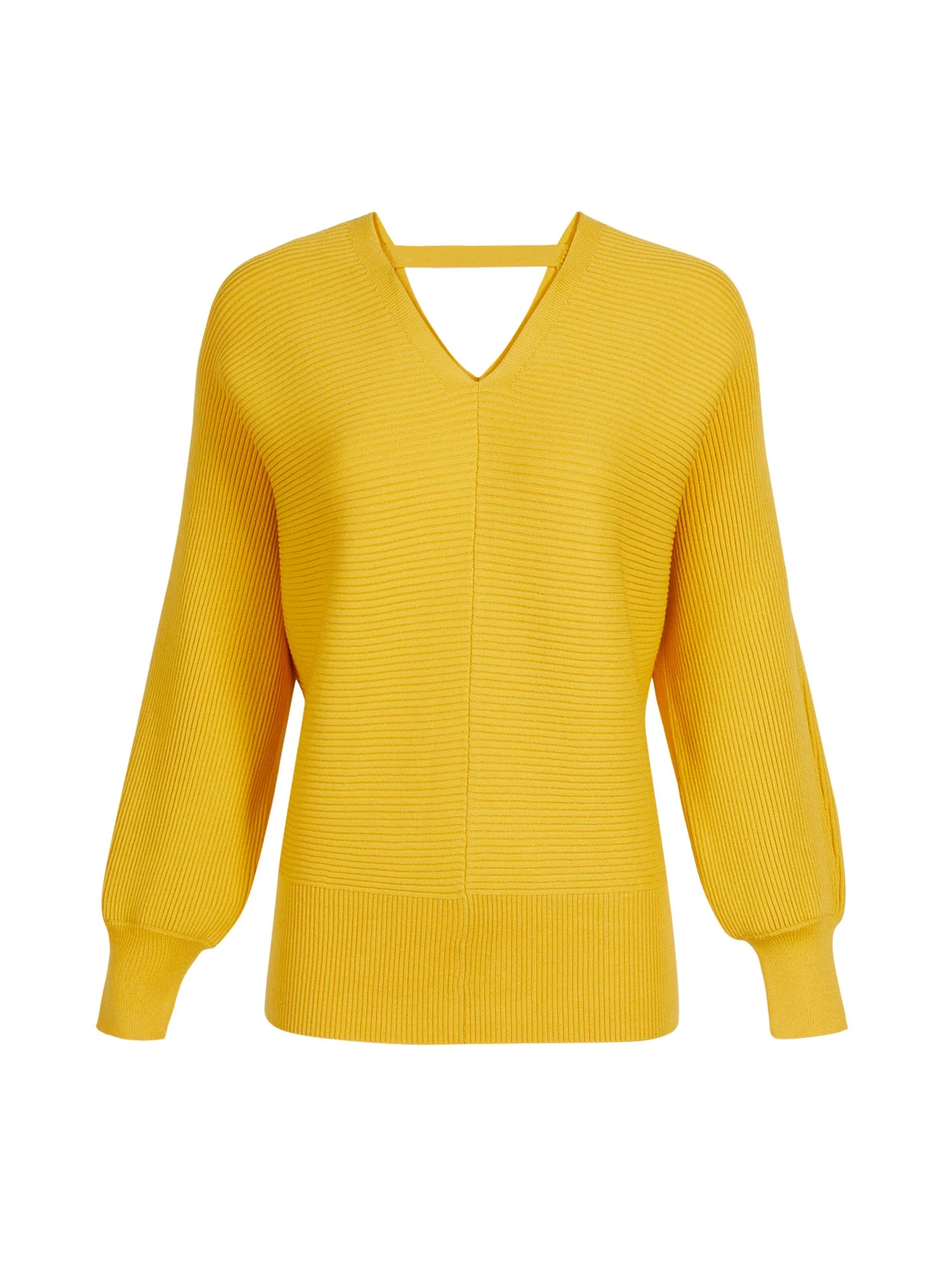 Double V-Neck Ribbed Dolman Sweater - Image 5