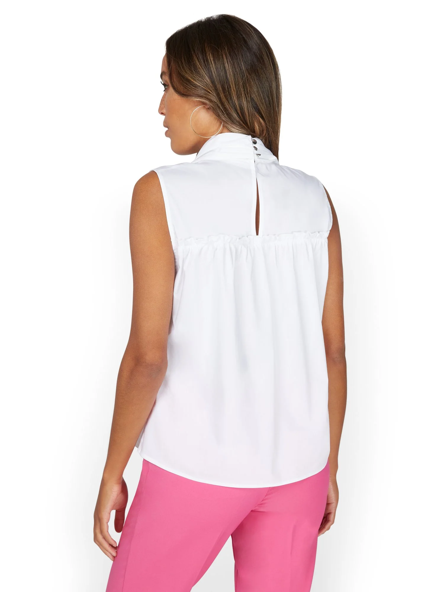 Drama Bow Poplin Top - Image 3