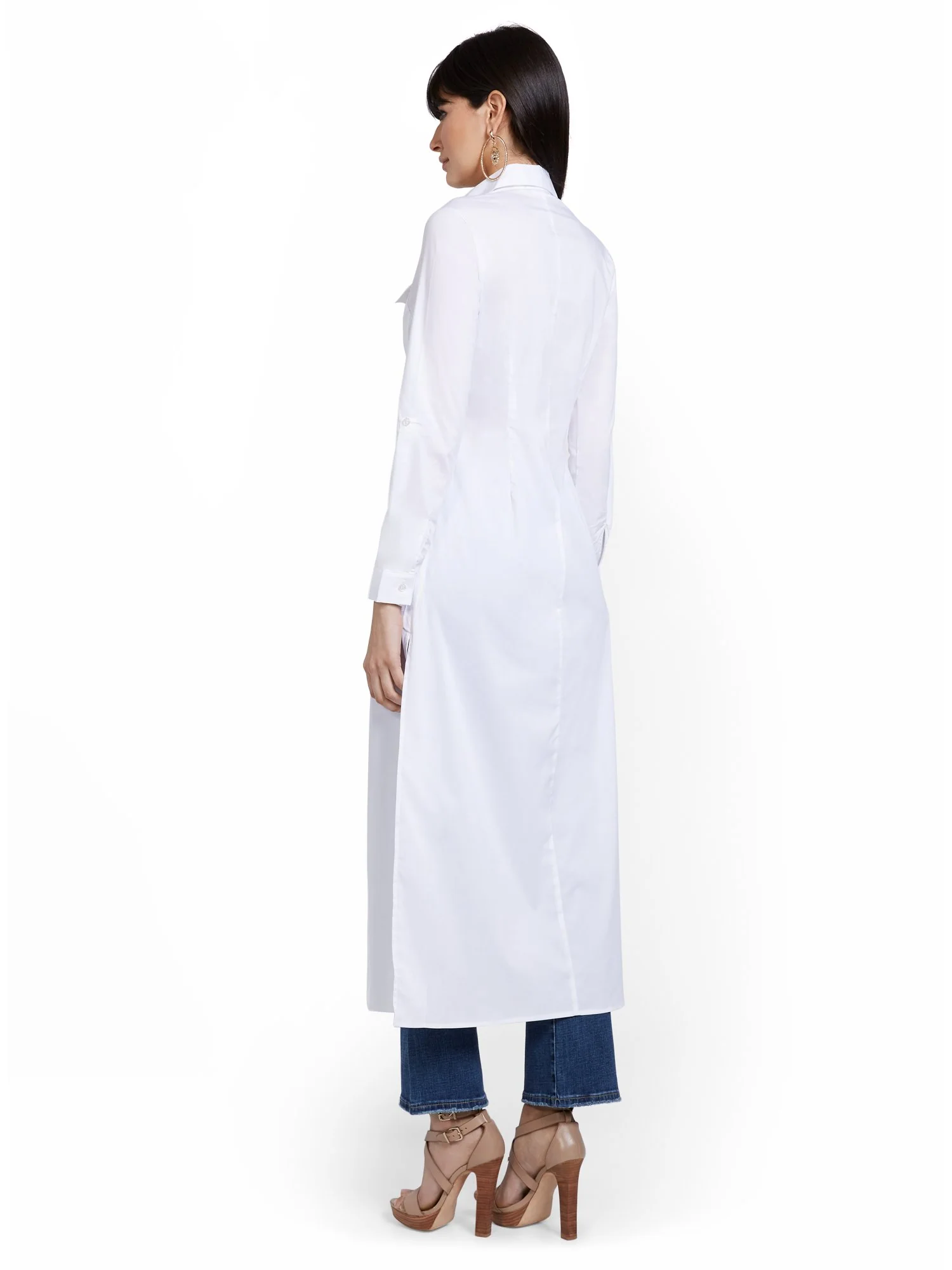 Drama Maxi Button-Front Poplin Top - Image 3