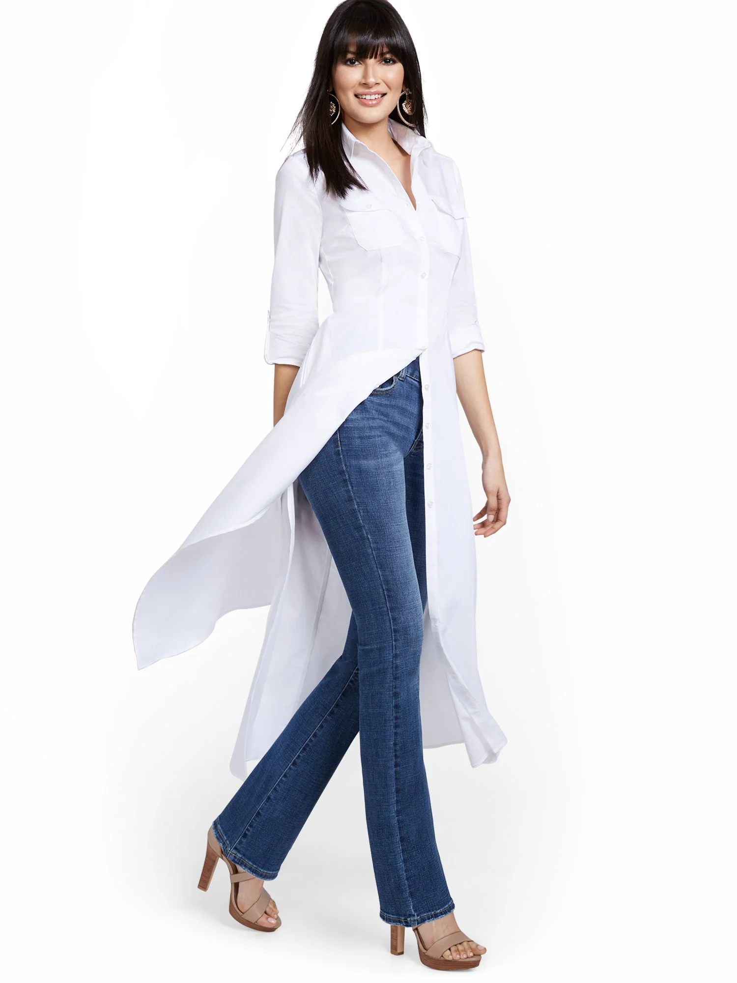 Drama Maxi Button-Front Poplin Top - Image 4