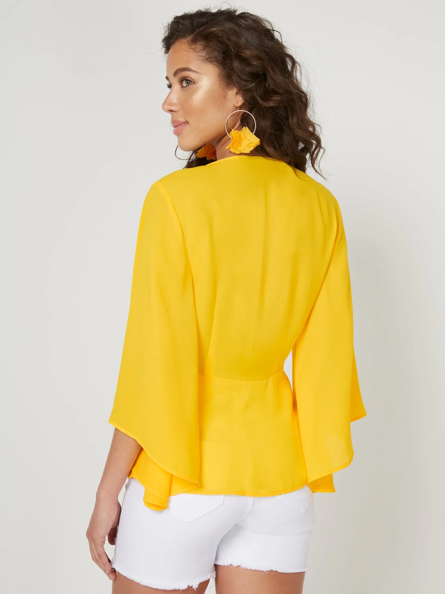 Drama-Sleeve Twist-Front Top - Image 3