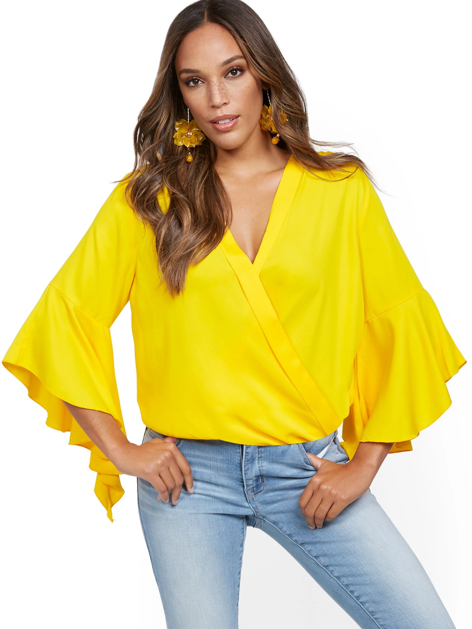 Drama-Sleeve Wrap Blouse - Image 6