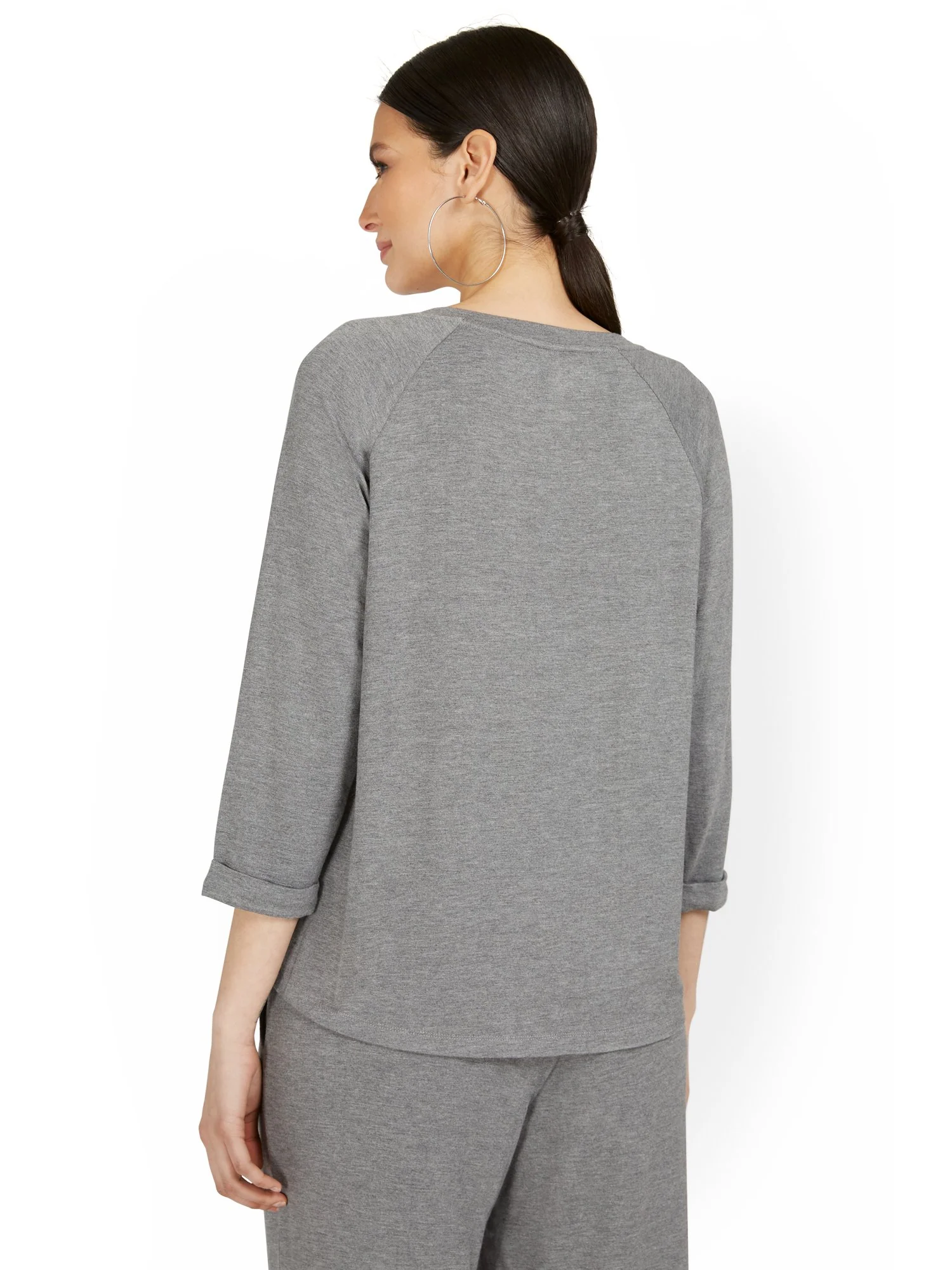 Dreamy French Terry 3/4-Sleeve Top - Image 3