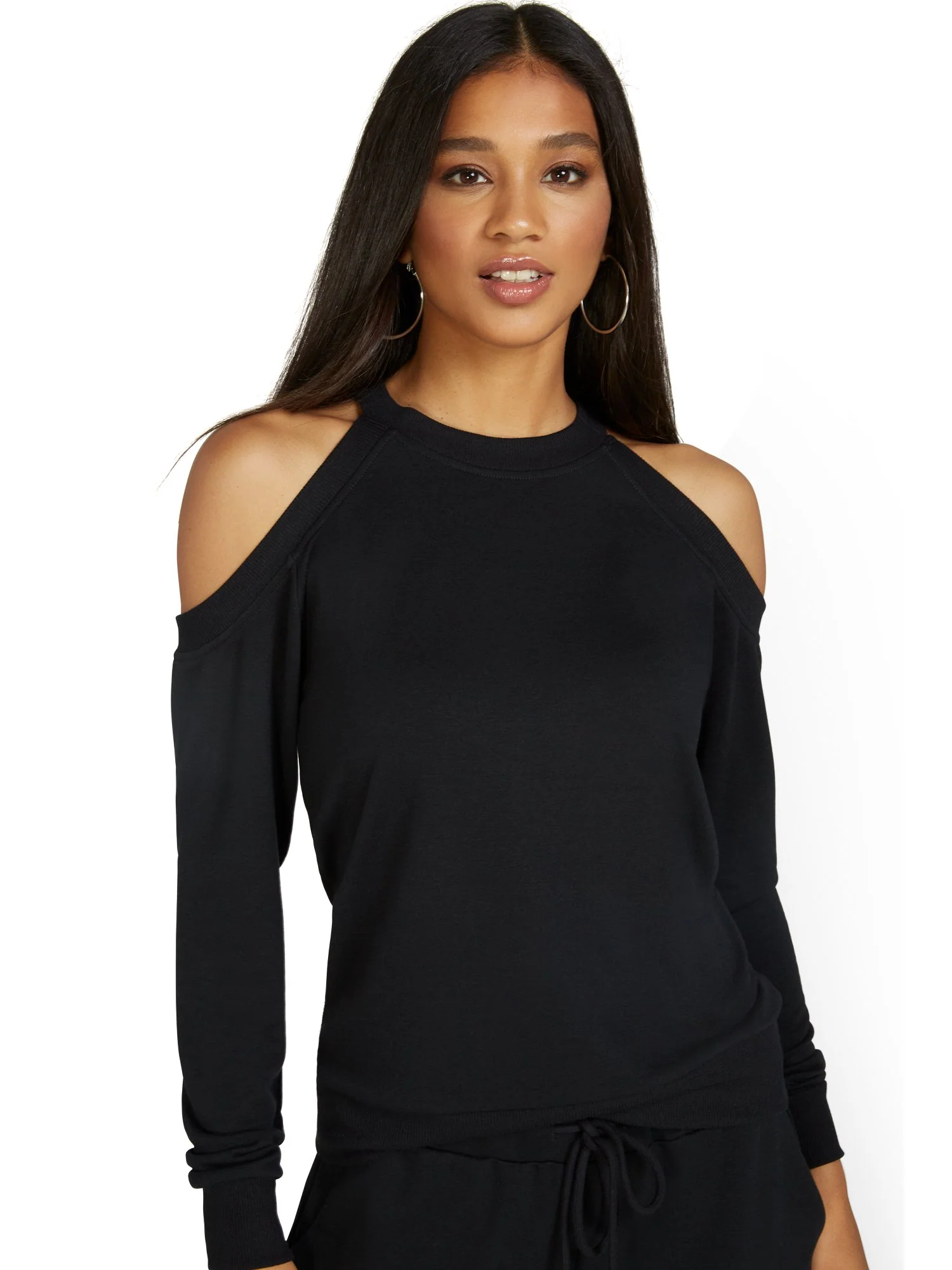 Dreamy French Terry Cold-Shoulder Pullover