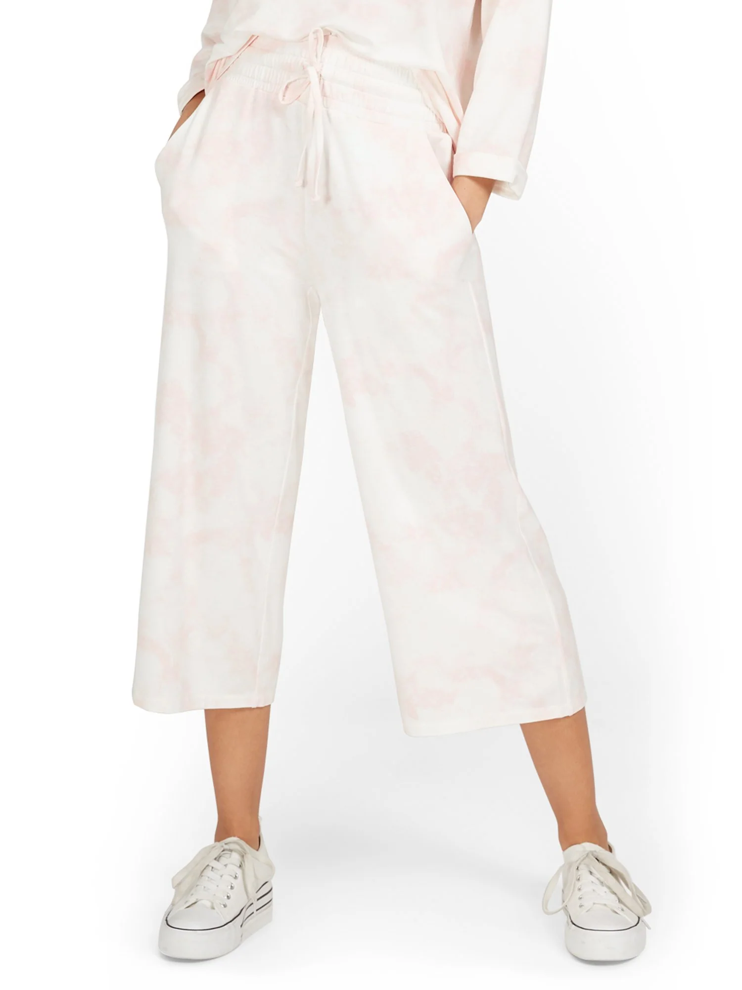 Dreamy French Terry Tie-Dye Wide-Leg Capri Pant - Image 7