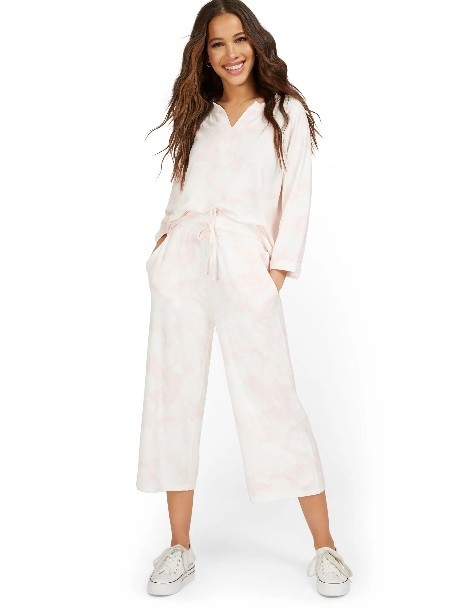 Dreamy French Terry Tie-Dye Wide-Leg Capri Pant - Image 8