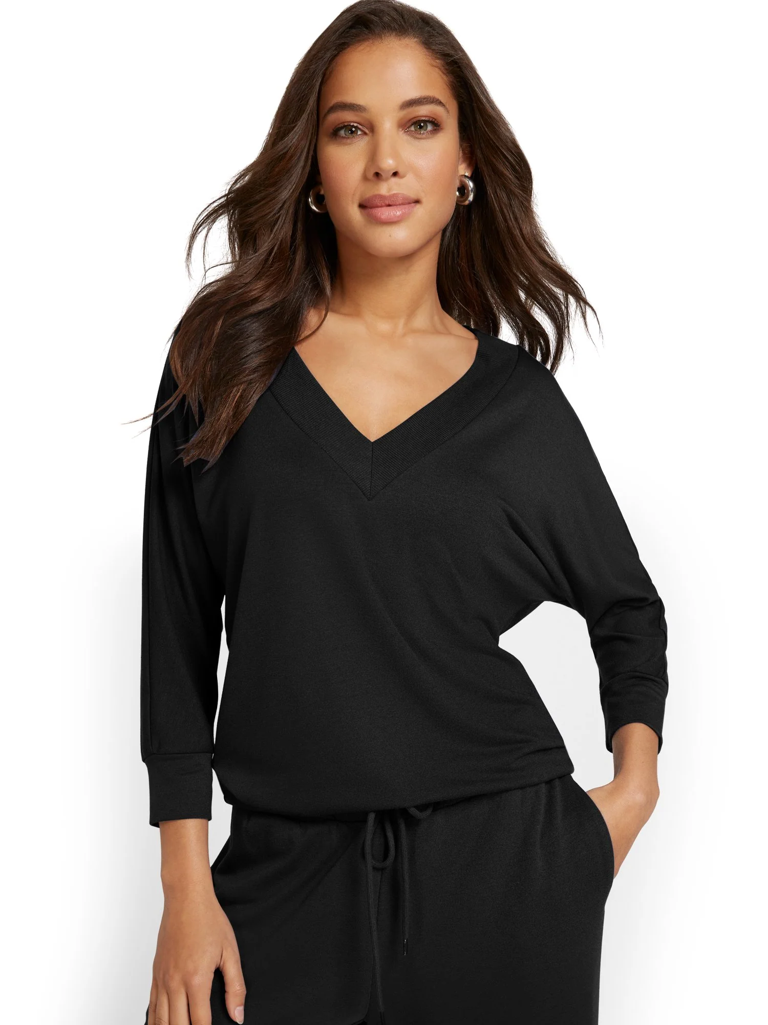 Dreamy French Terry V-Neck Pullover - Image 2