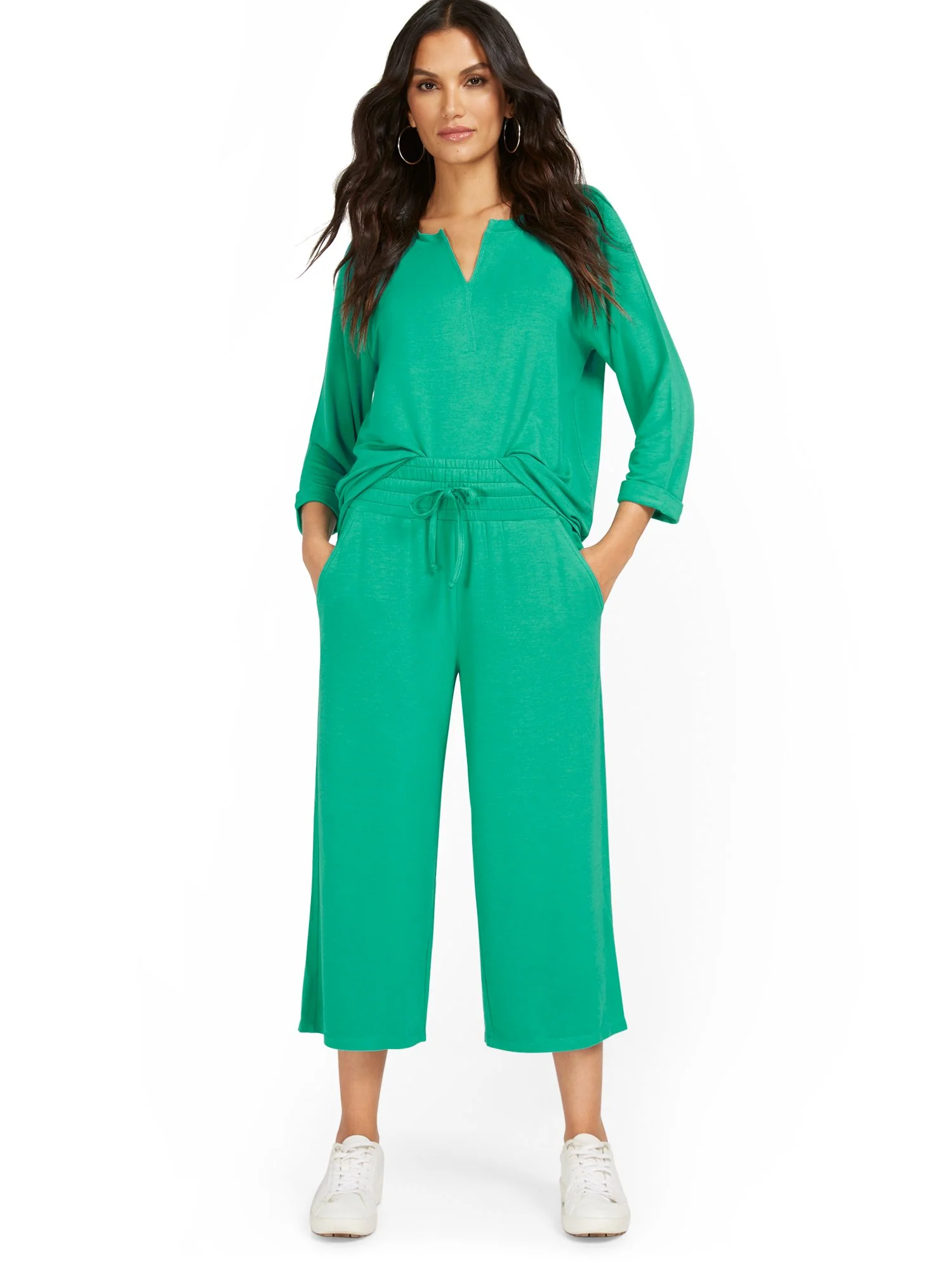 Dreamy French Terry Wide-Leg Capri Pant - Image 6