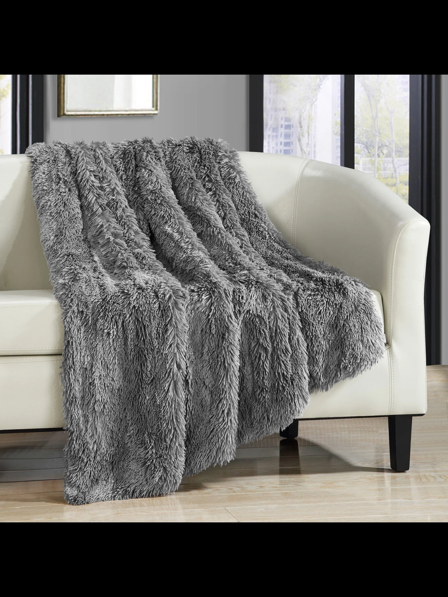 Elana Ultra Plush Faux-Fur Throw Blanket - NY&C x Chic Home