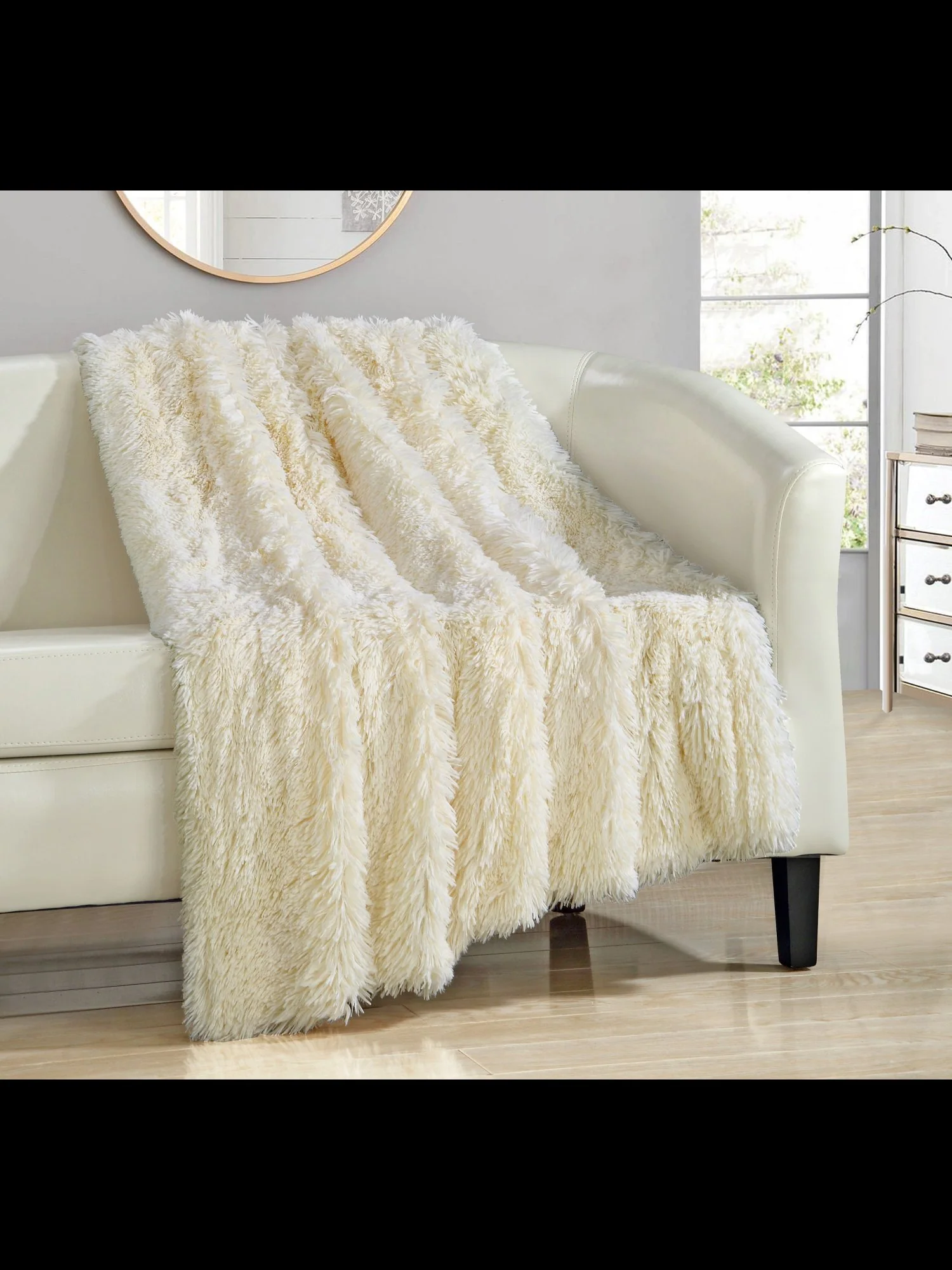 Elana Ultra Plush Faux-Fur Throw Blanket - NY&C x Chic Home - Image 5