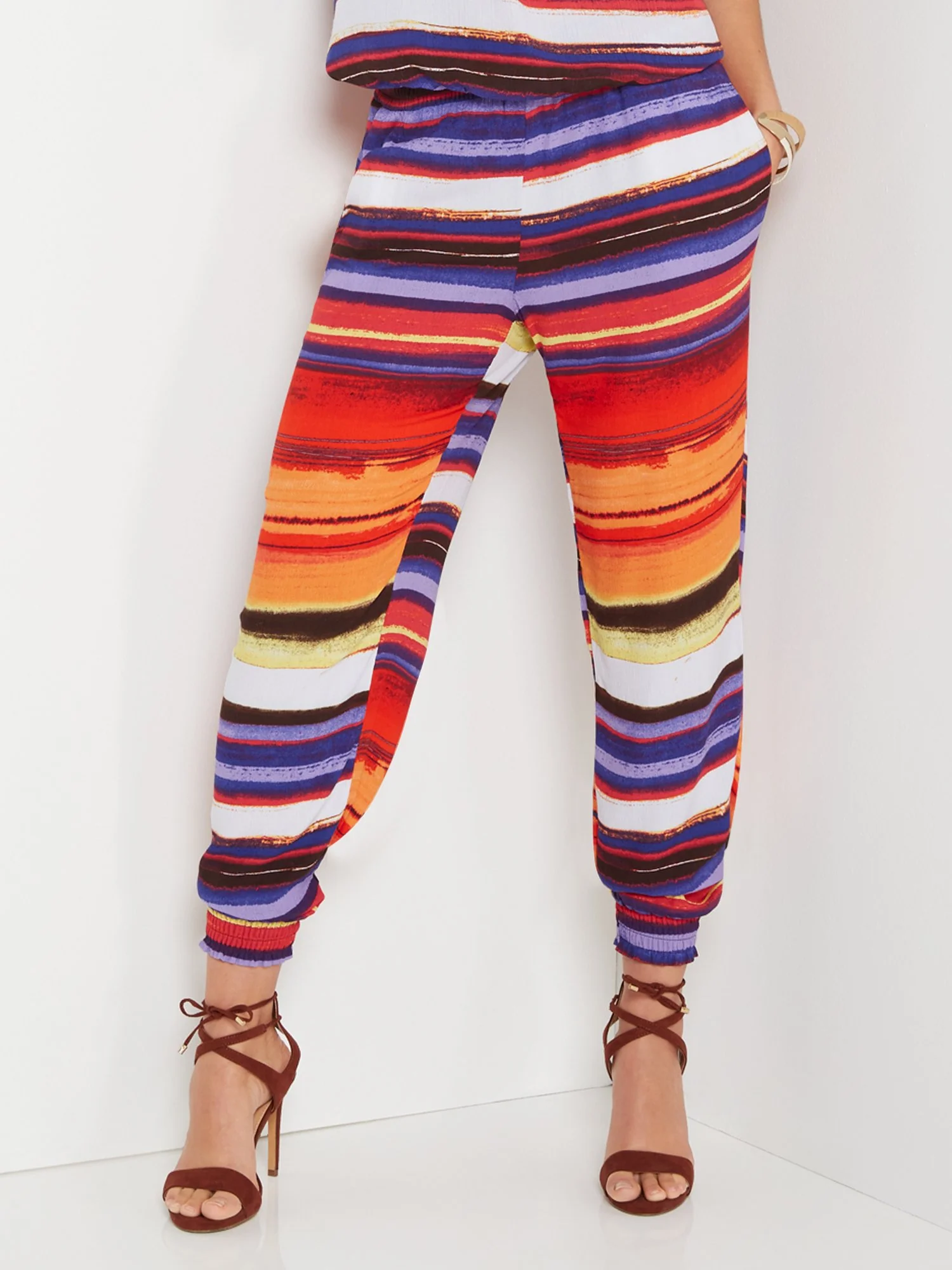 Elastic-Hem Stripe Jogger Pant