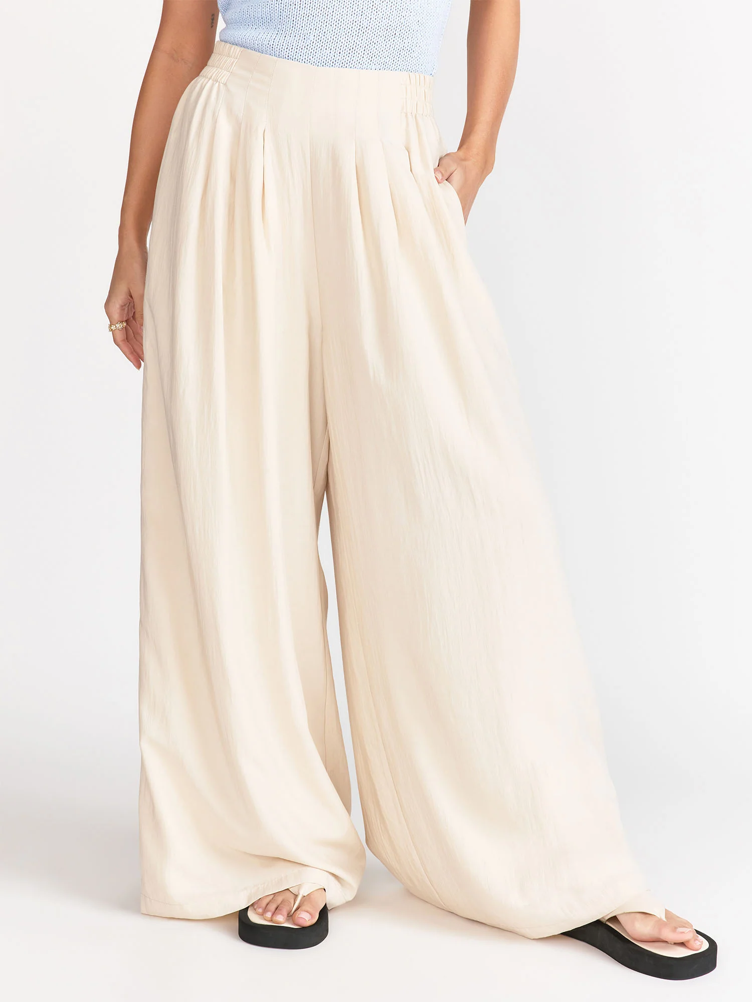 Elastic Waist Wide Leg Pant - DO+BE - Image 2