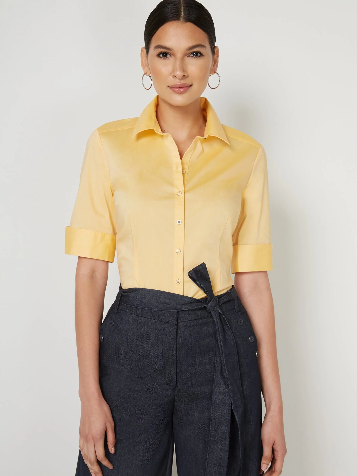 Elbow-Sleeve Button-Down Madison Shirt - 7th Avenue - Image 11