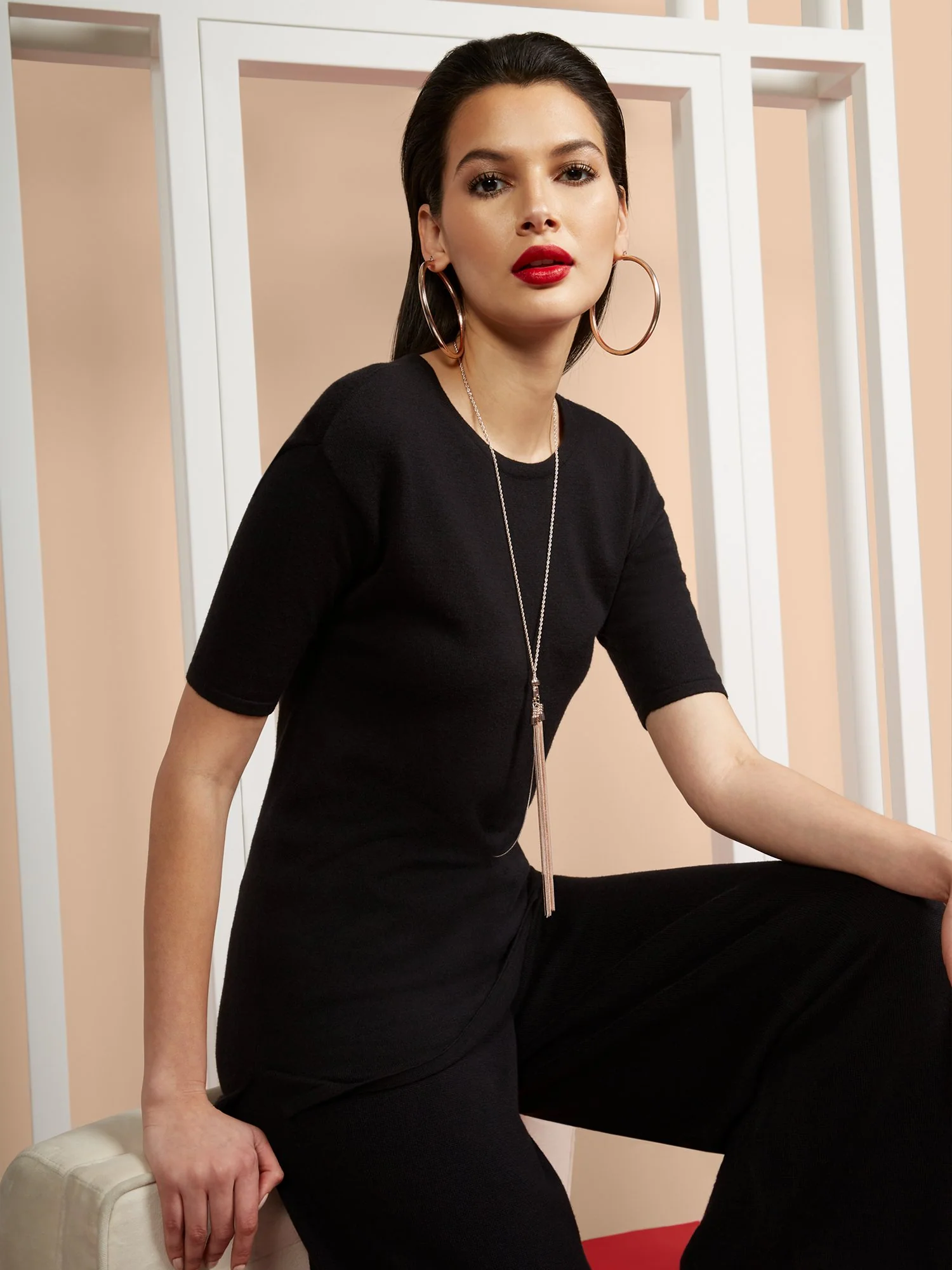 Elbow-Sleeve Tunic Sweater - Image 2