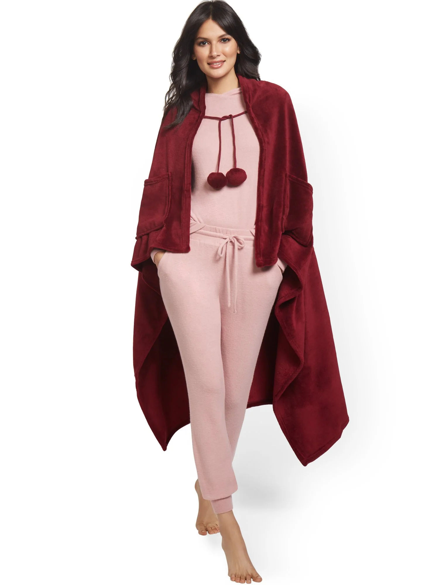 Elke Faux-Fur Fleece Wrap Robe - NY&C x Chic Home - Image 10