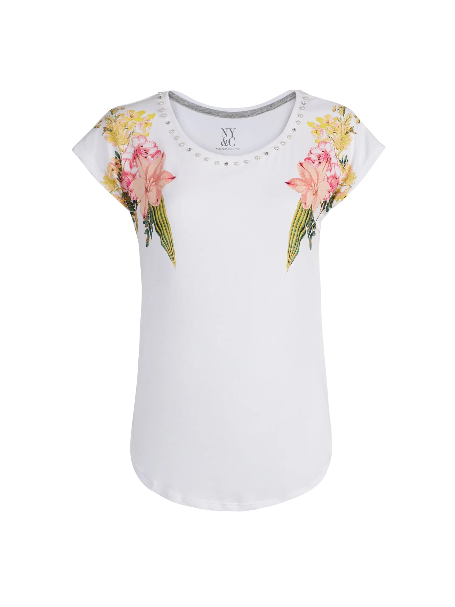 Embellished Floral Cotton Tee