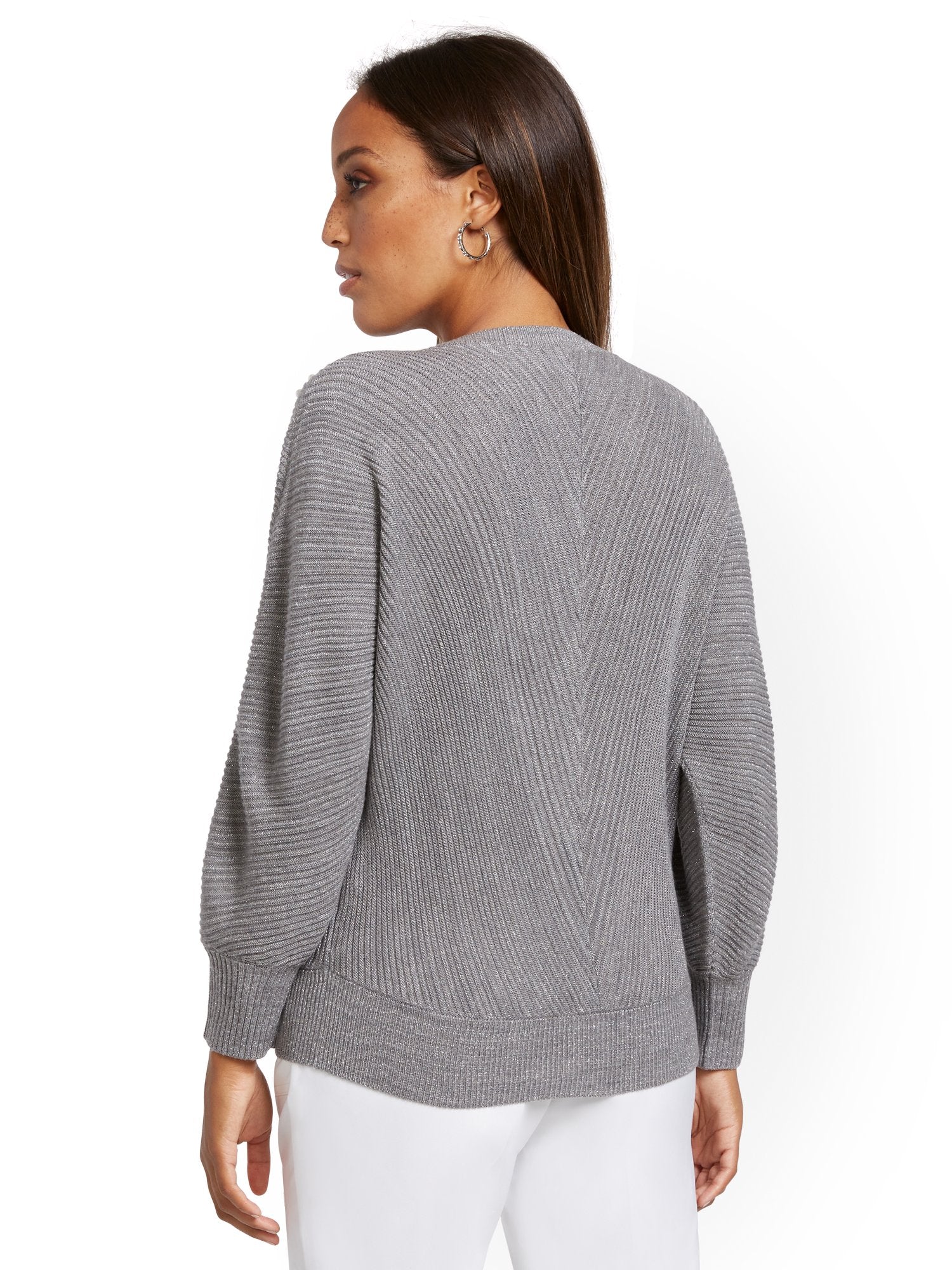 Embellished V-Neck Dolman Sweater - Image 3