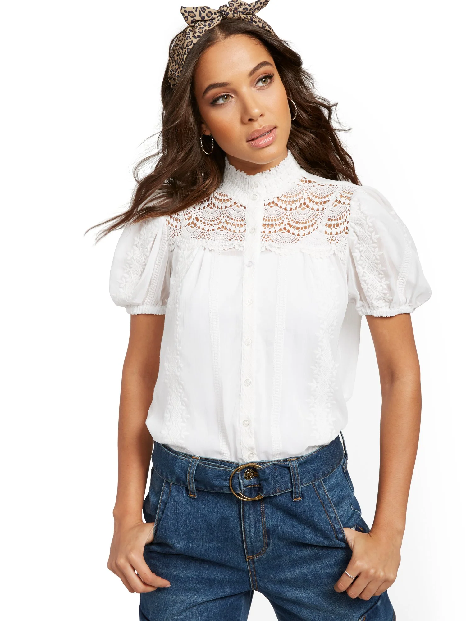 Embroidered Chiffon Blouse - Lily & Cali - Image 2