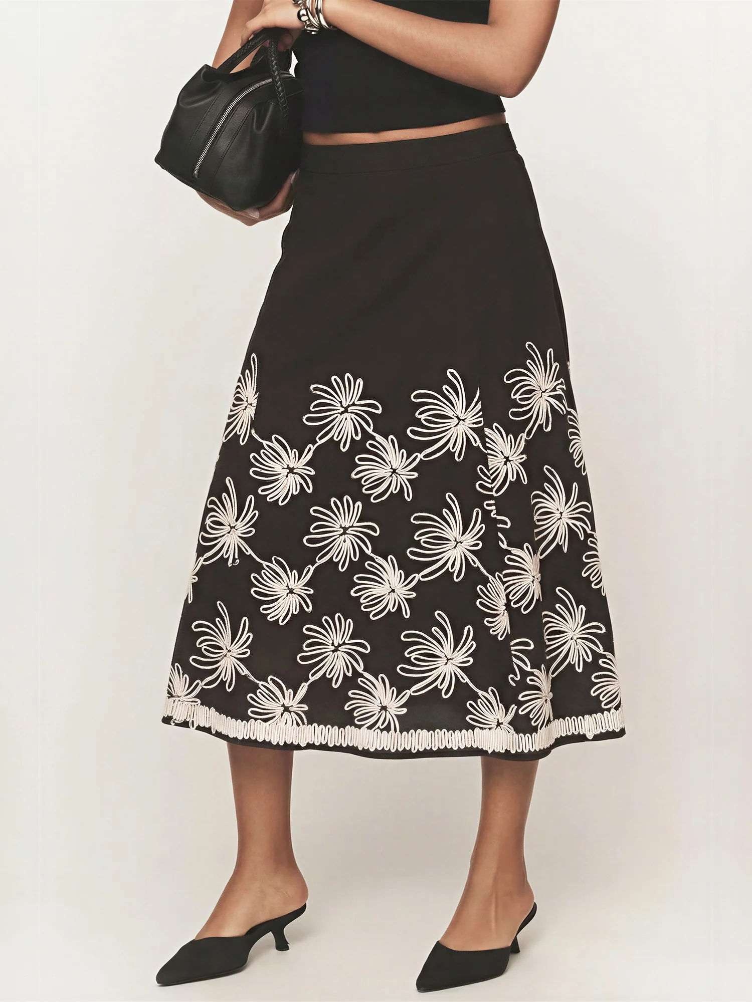 Embroidered Detail Midi Skirt - Image 2