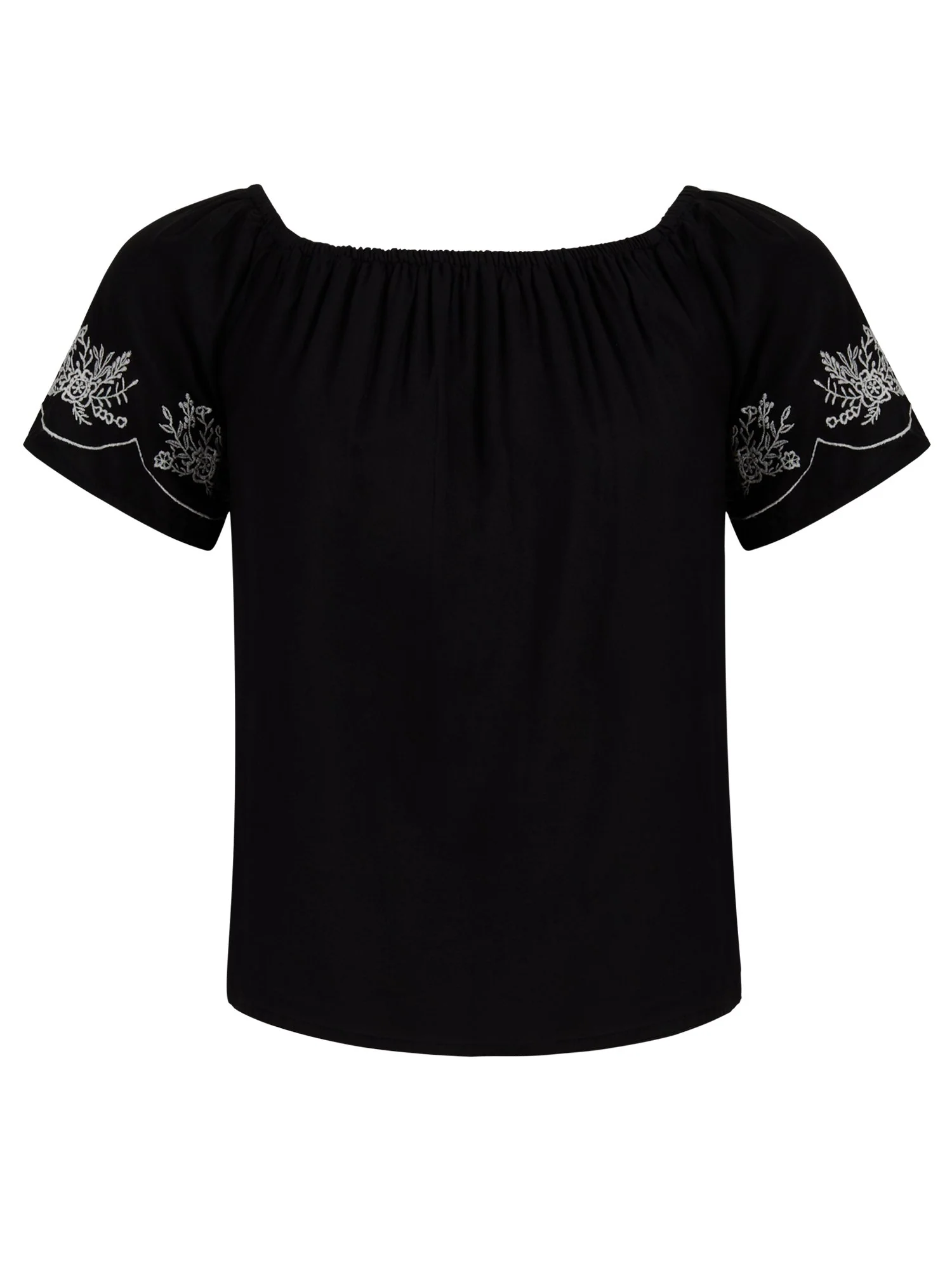 Embroidered Off-The-Shoulder Top