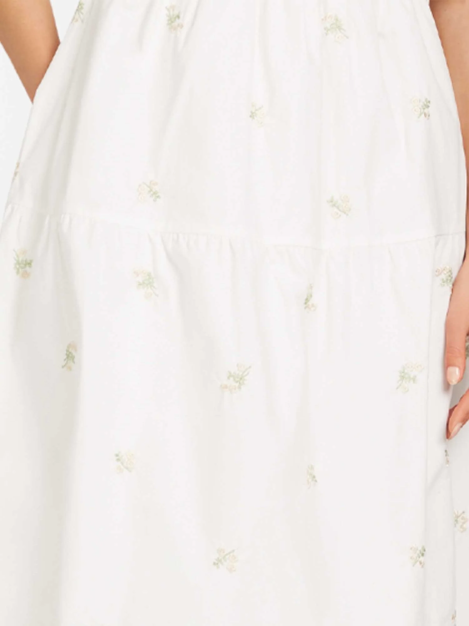 Moodie Embroidered Poplin Puff-Sleeve Midi Dress - Brands We Love - Image 4