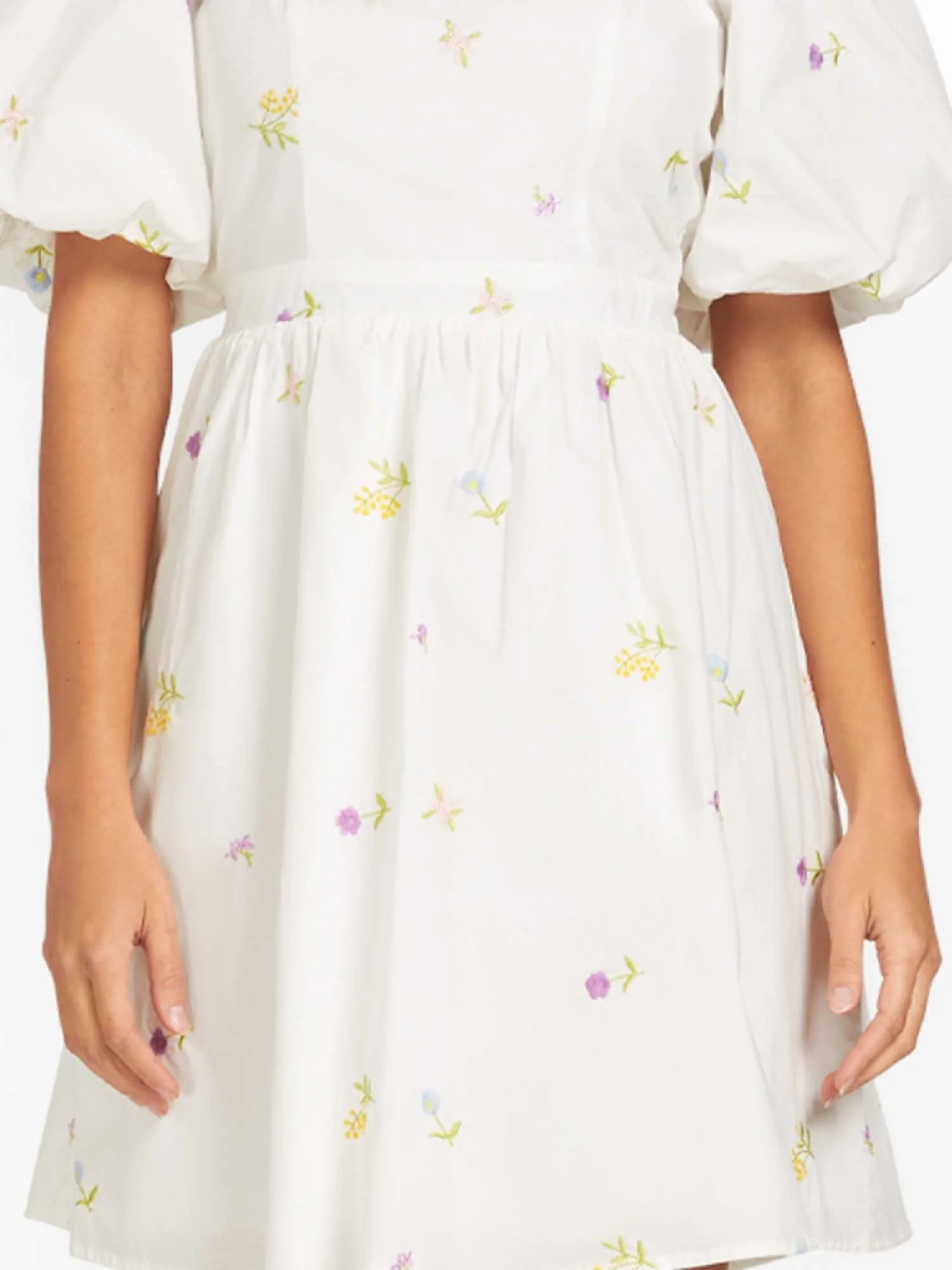 Embroidered Puff-Sleeve Mini Dress - English Factory - Image 5