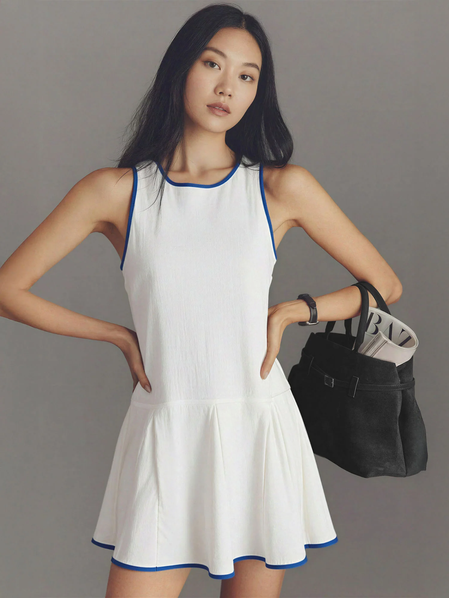 Eshe Sleeveless Contrast Trim Shift Mini Dress - Image 11