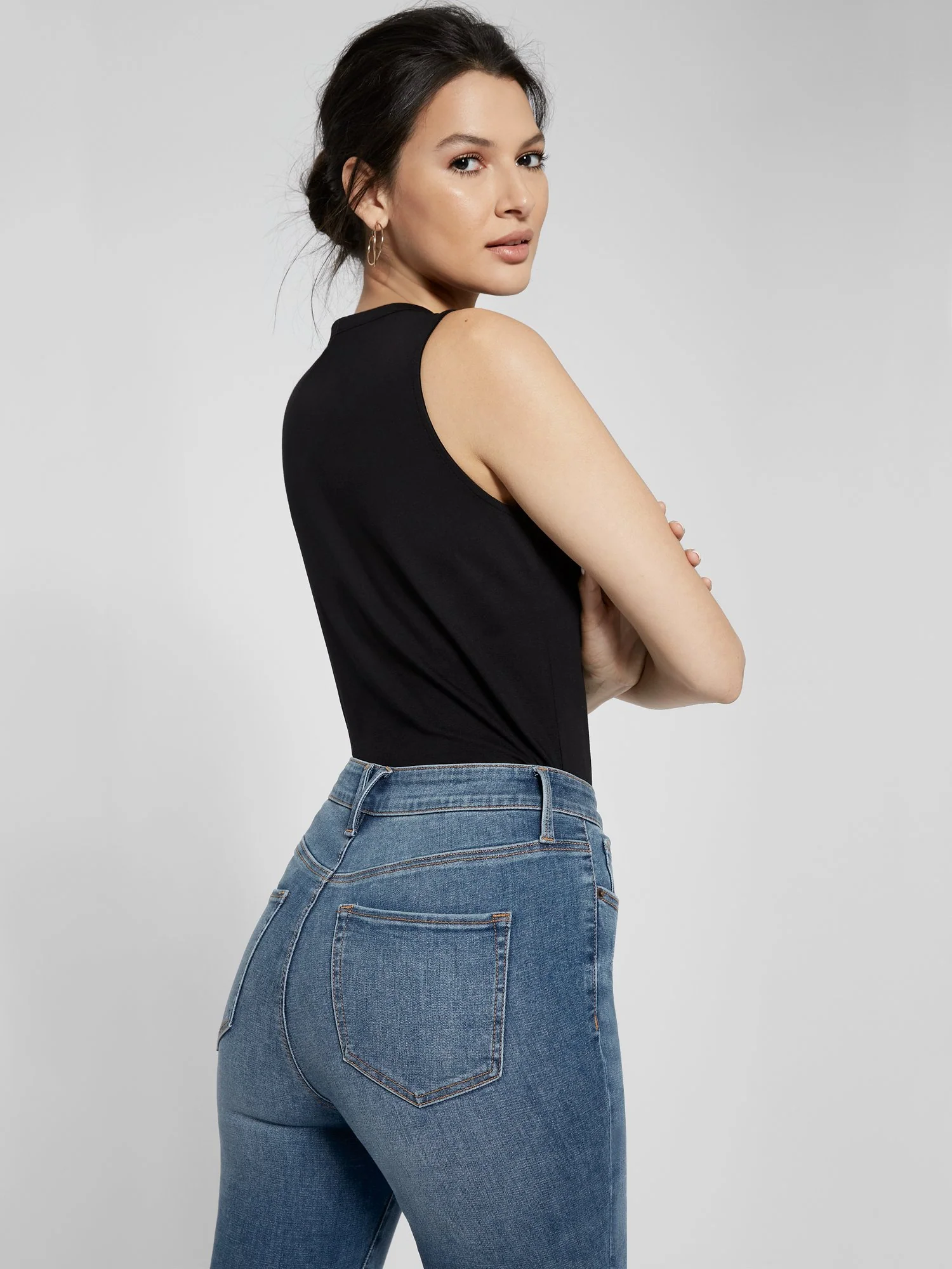 Essential High-Waisted Super-Skinny Jeans - Dark Wash - Image 6