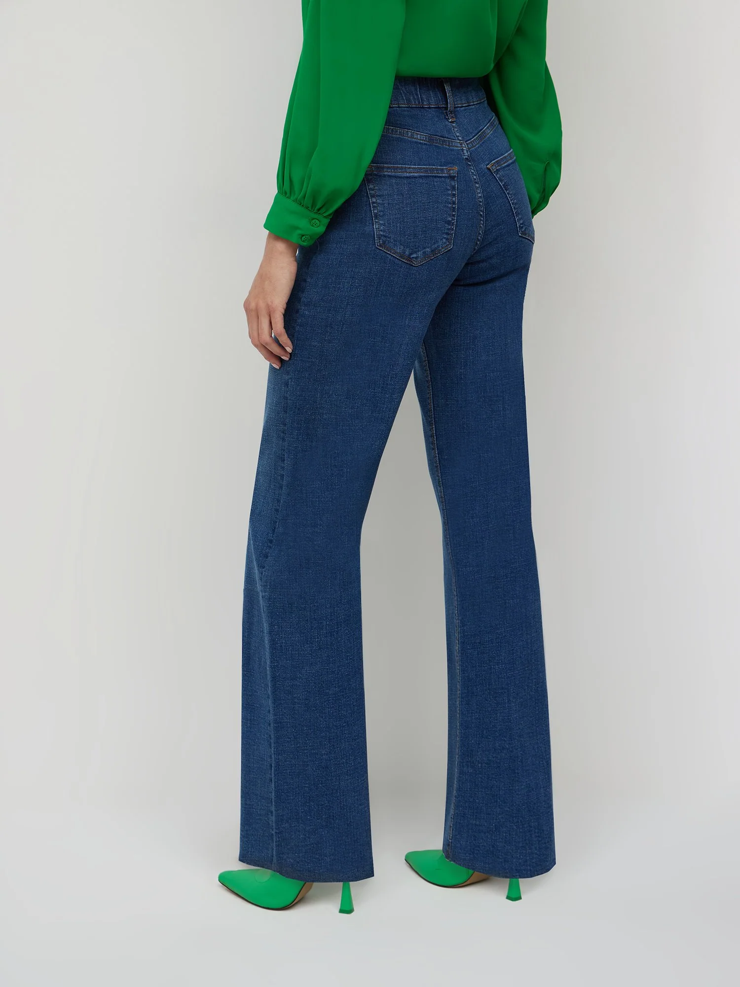 Essential High-Waisted Wide-Leg Jeans - Dark Wash - Image 2