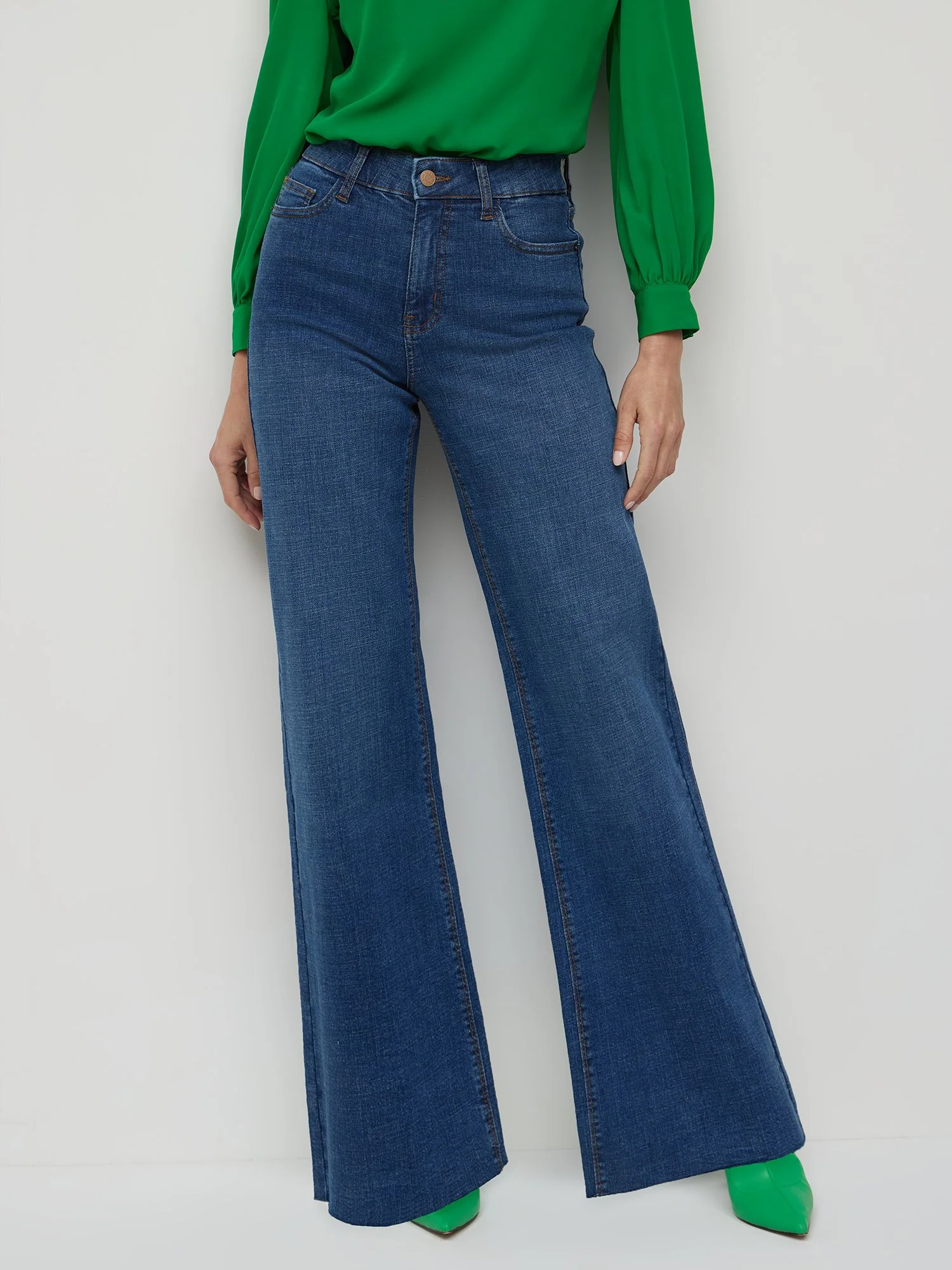 Essential High-Waisted Wide-Leg Jeans - Dark Wash - Image 4
