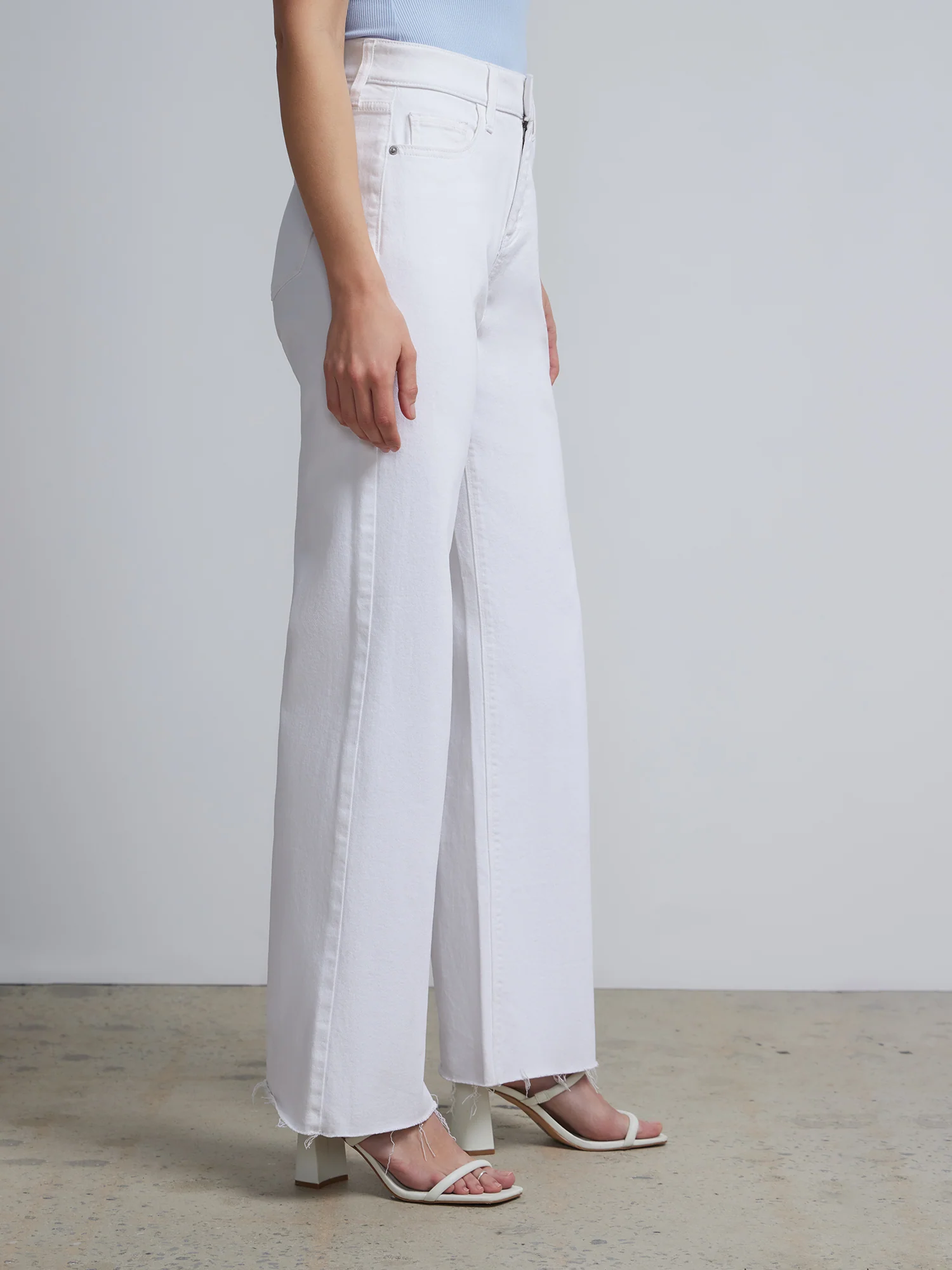 Essential High-Waisted Wide-Leg Jeans - White - Image 2