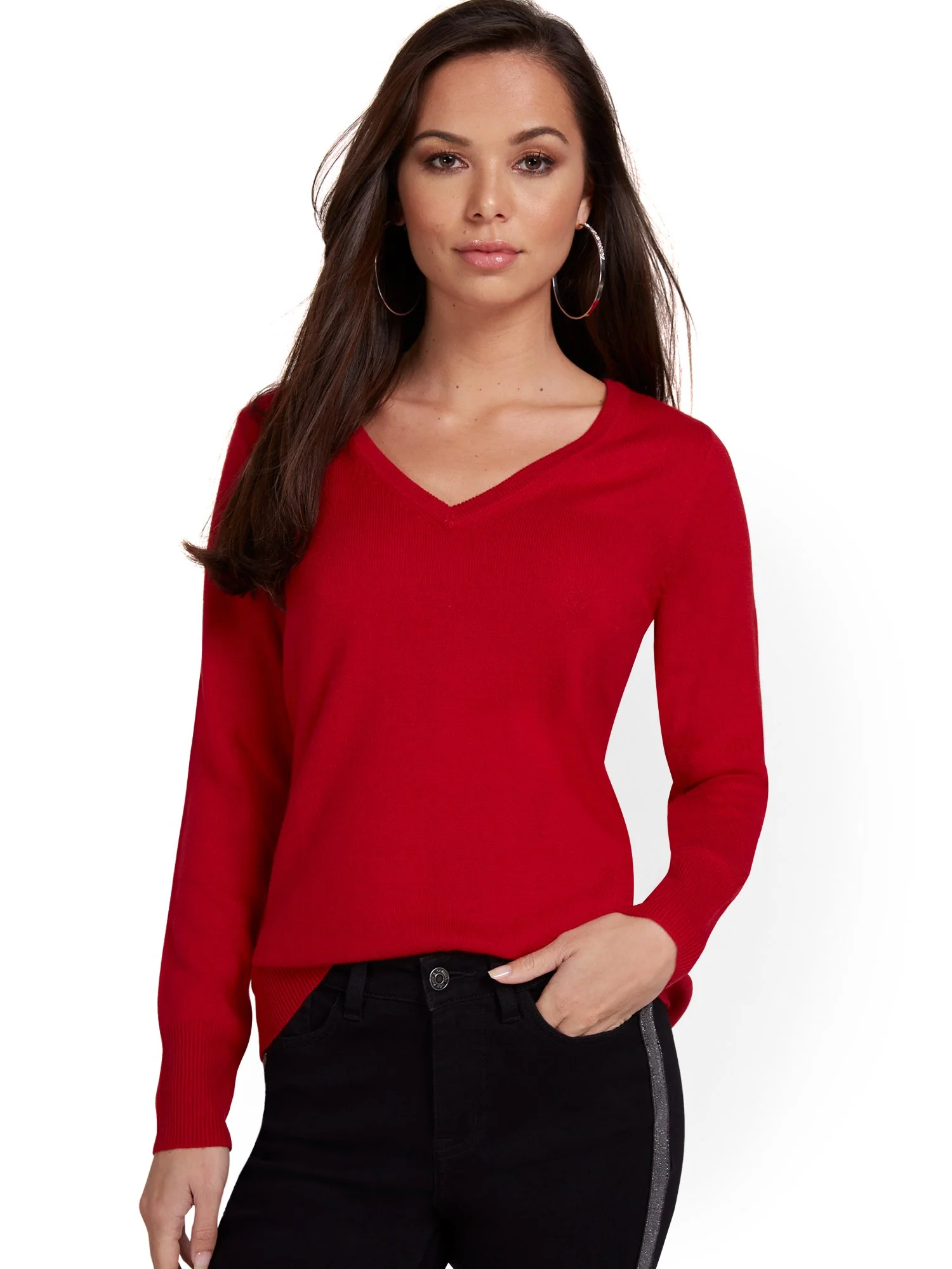 Essential V-Neck Sweater - Image 11