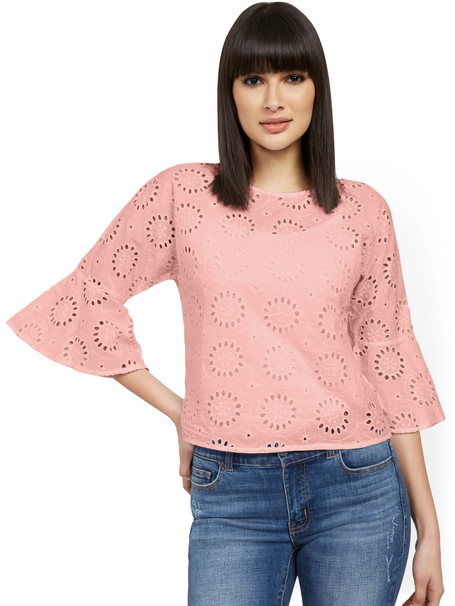Eyelet Bell-Sleeve Blouse - Image 16