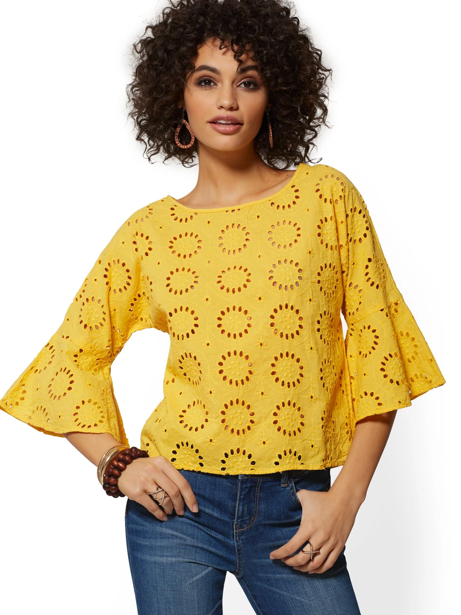 Eyelet Bell-Sleeve Blouse - Image 8