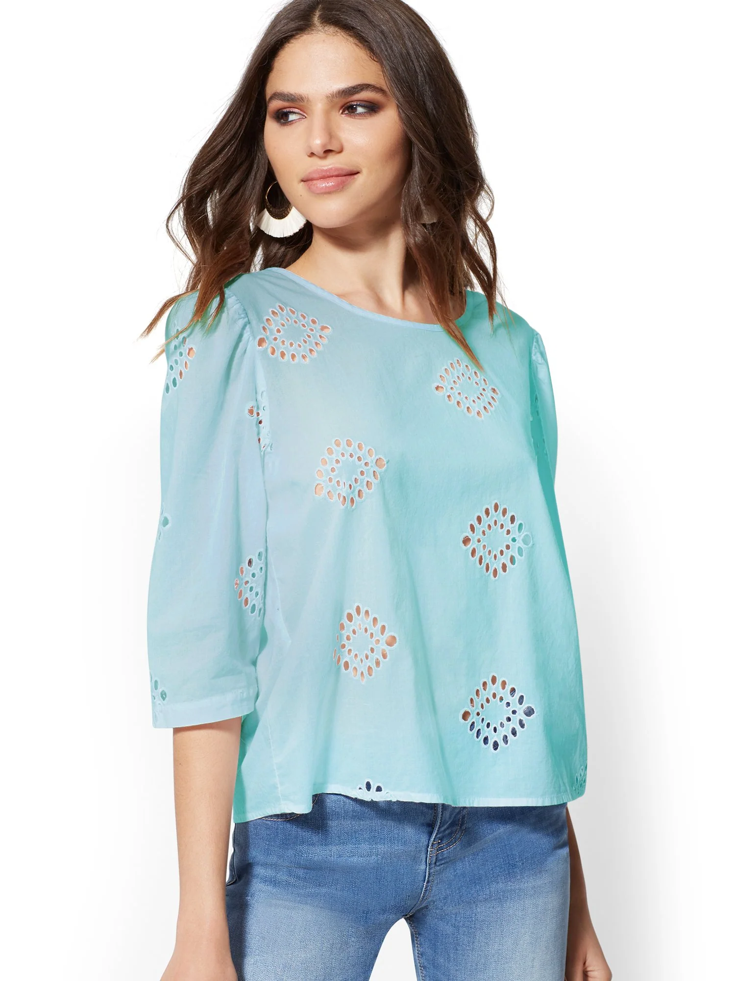 Eyelet Button-Back Shirt - Image 6