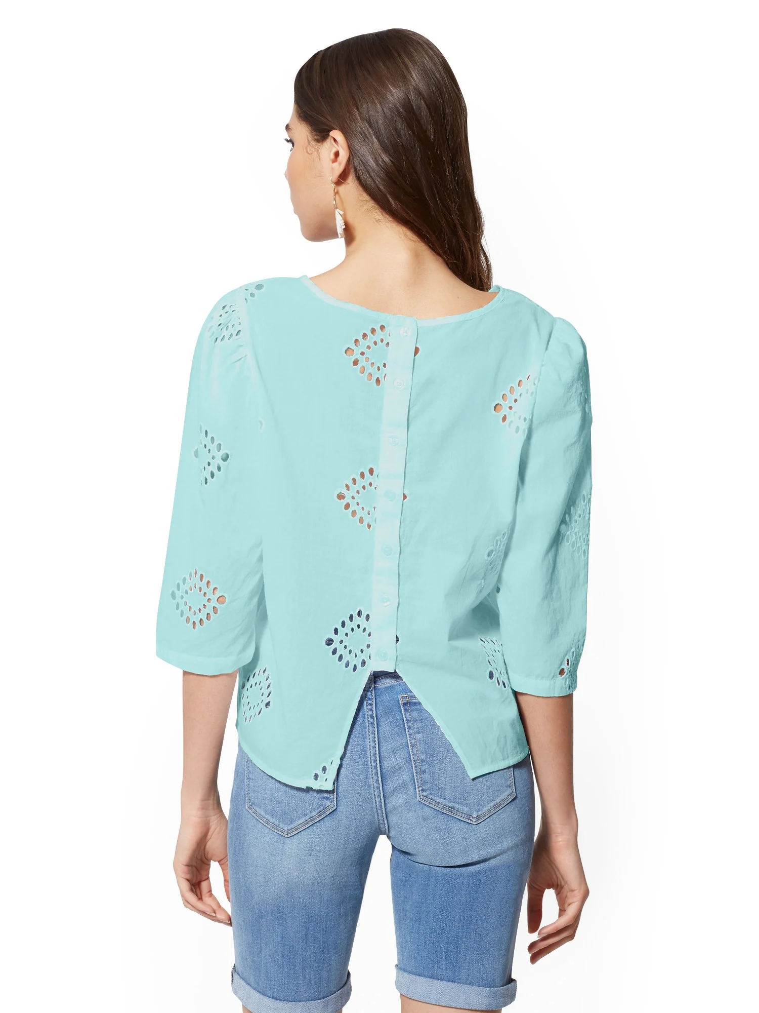Eyelet Button-Back Shirt - Image 7