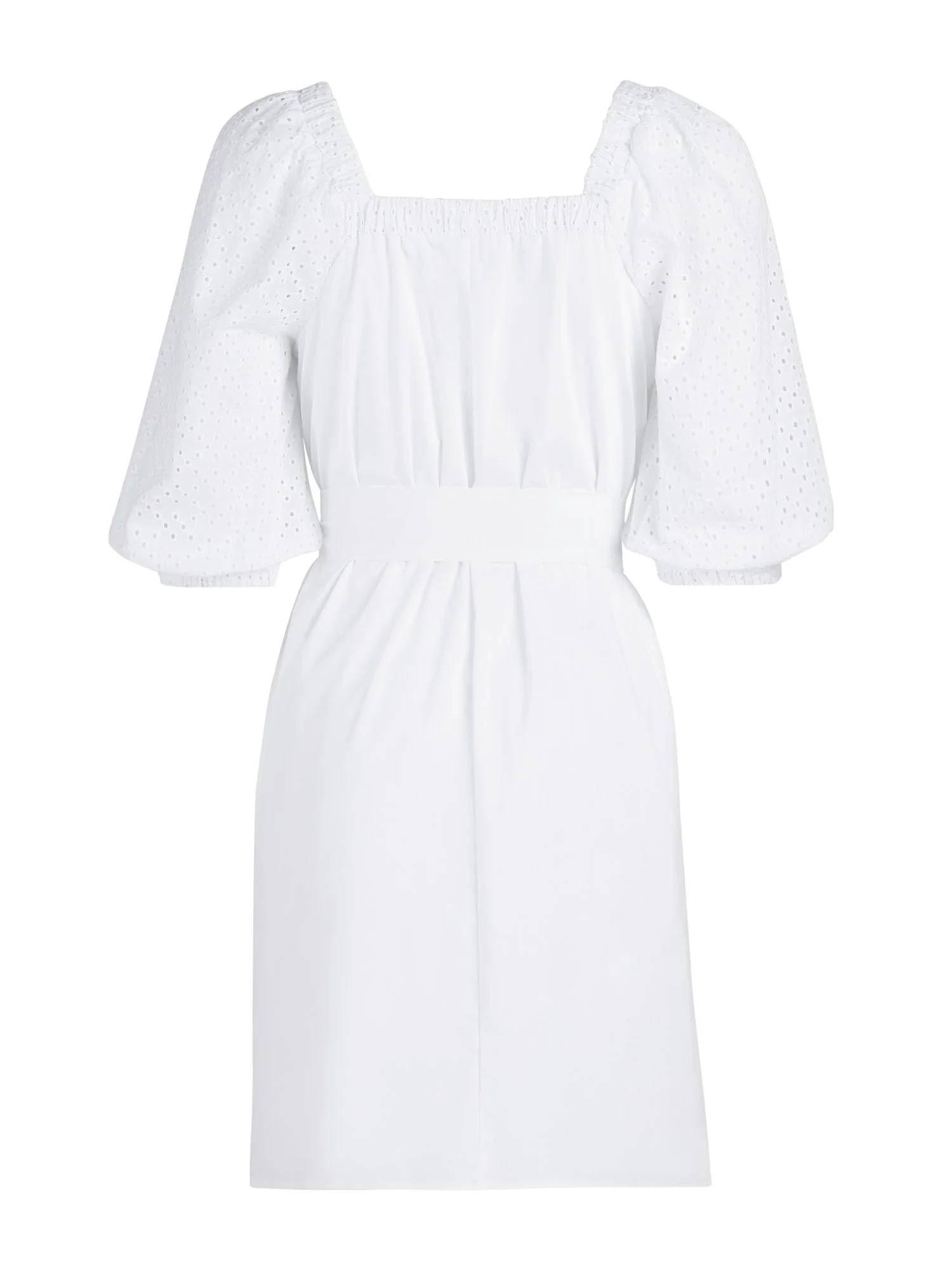Eyelet-Sleeve Cotton Poplin Dress - Image 3