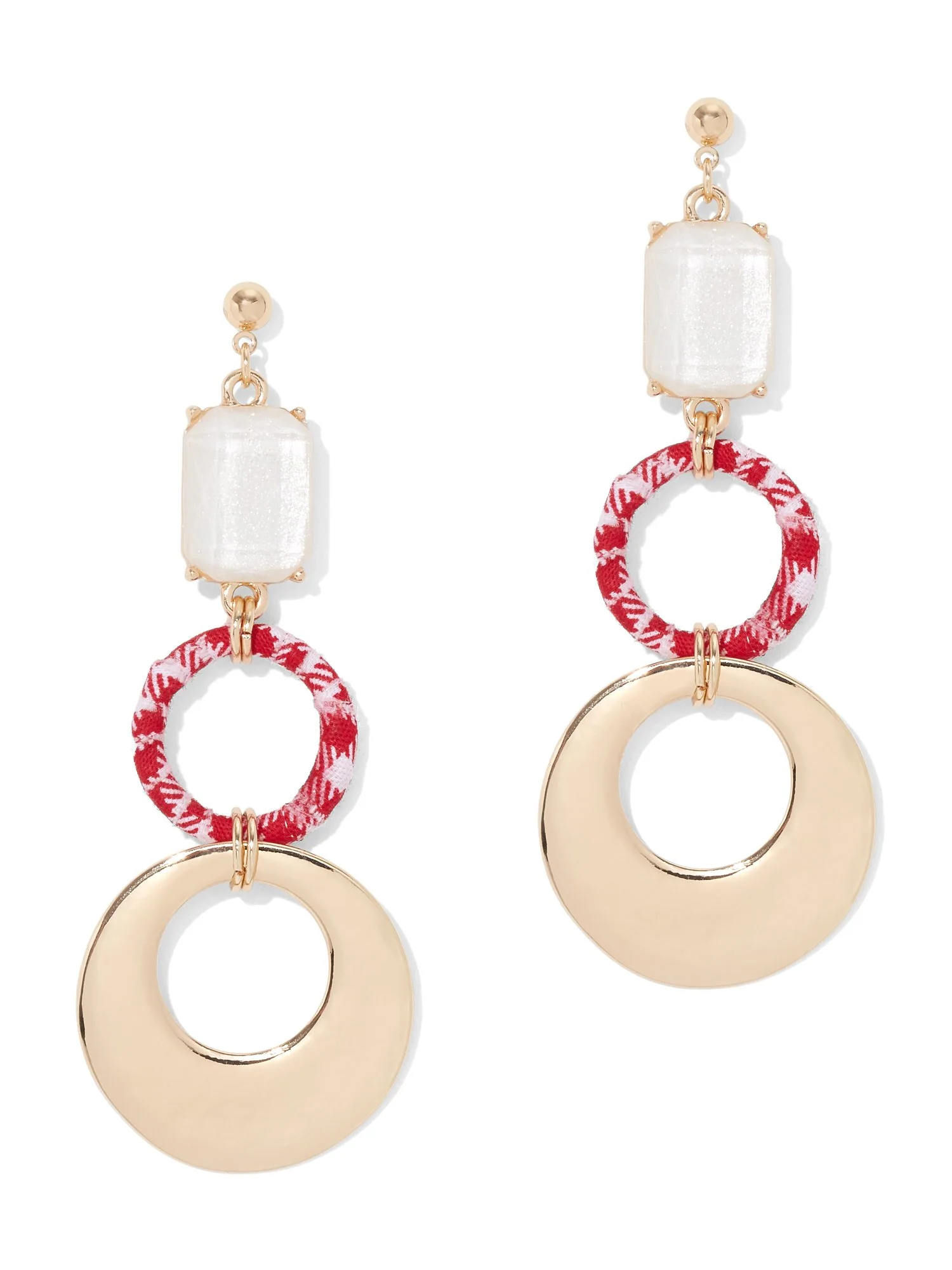 Fabric-Accent Linear Drop Earring