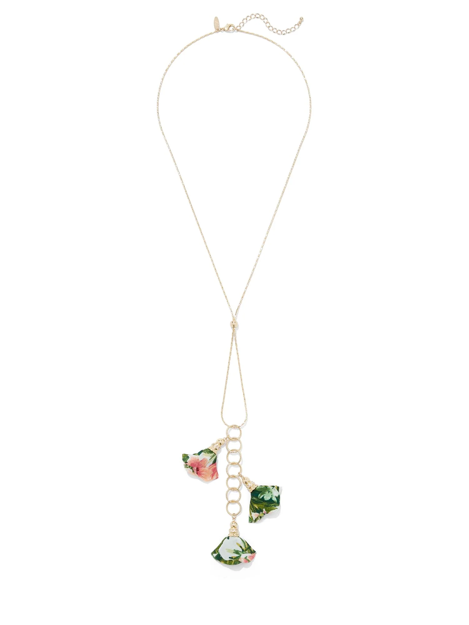 Fabric Floral Y-Necklace