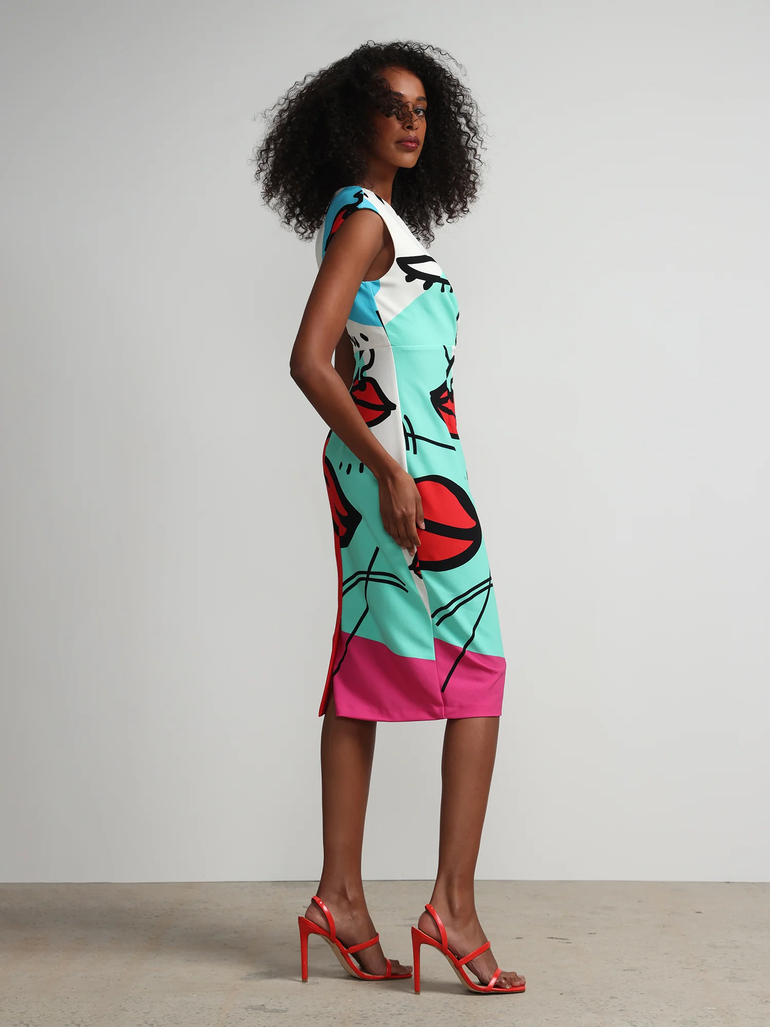 Face-Print Sheath Dress - Image 2
