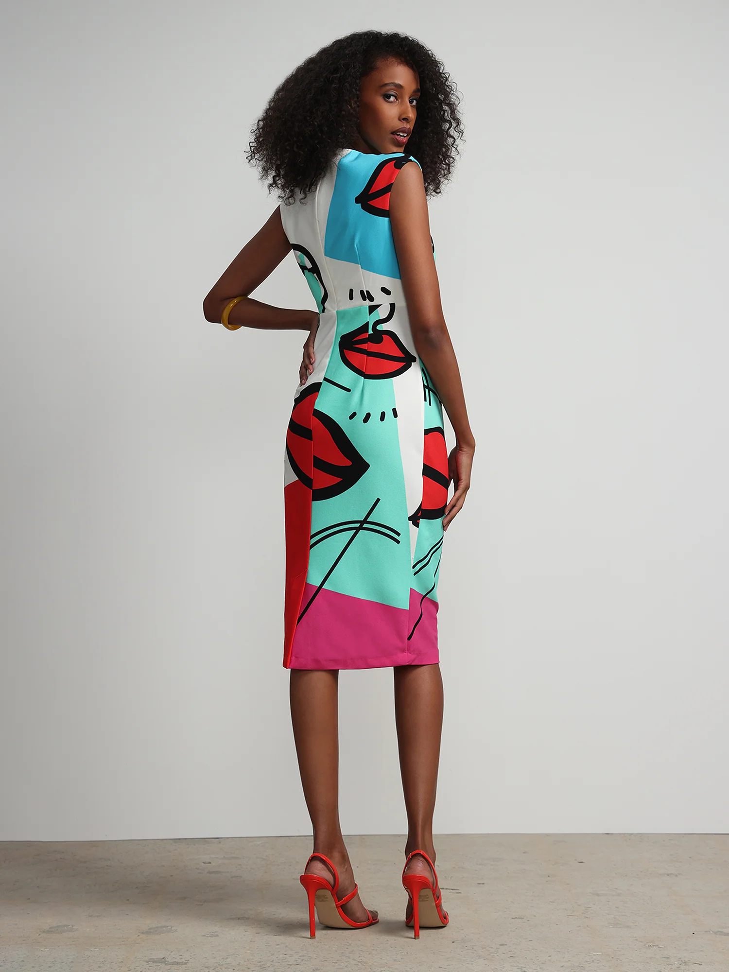 Face-Print Sheath Dress - Image 3