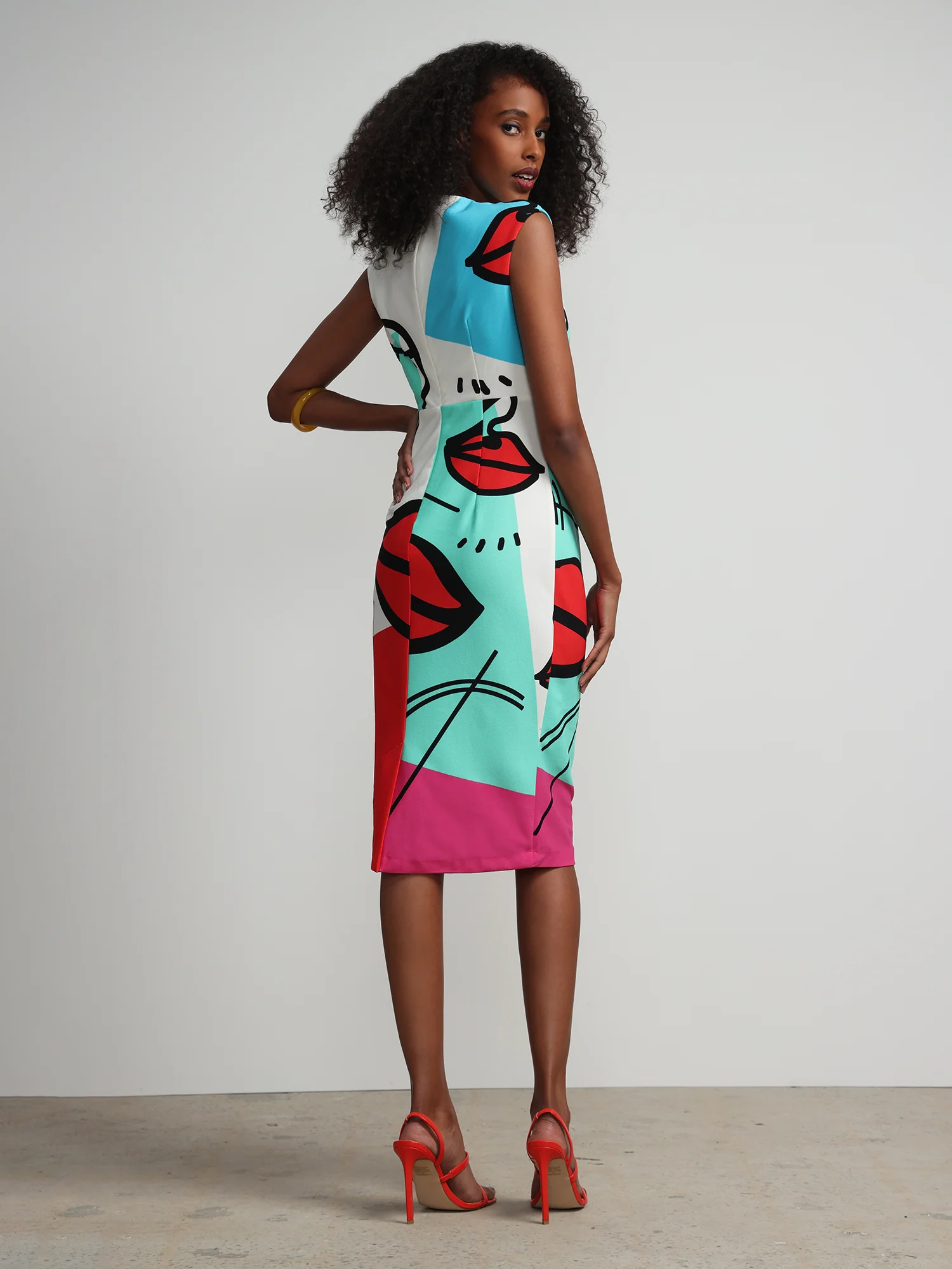 Face-Print Sheath Dress - Image 4