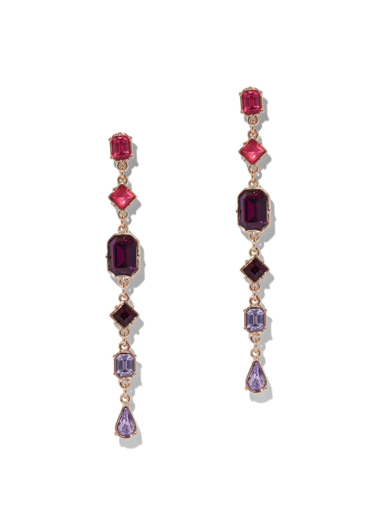 Faceted Faux-Stone Linear Drop Earring