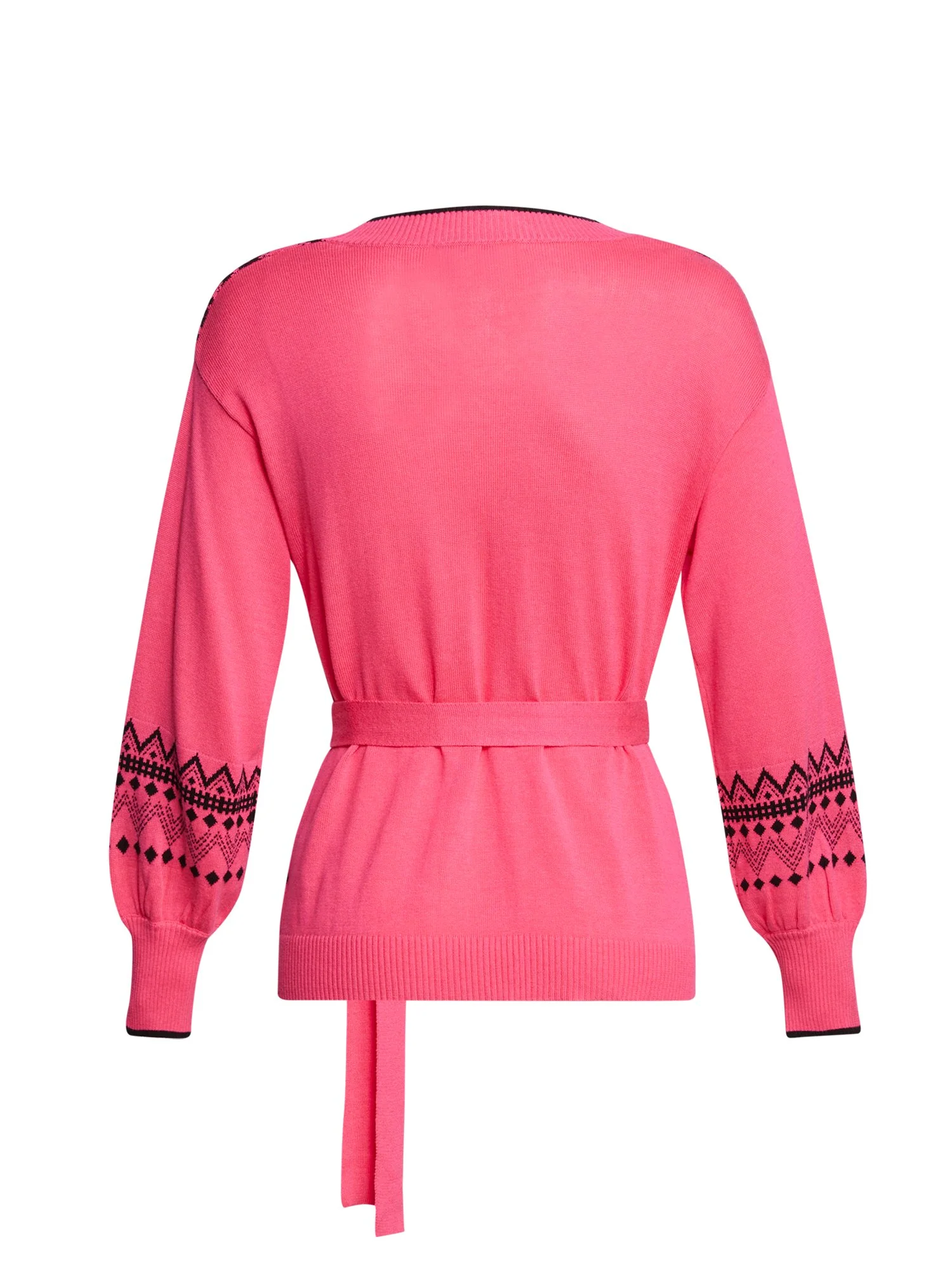 Fair Isle Wrap-Front V-Neck Sweater - Image 4