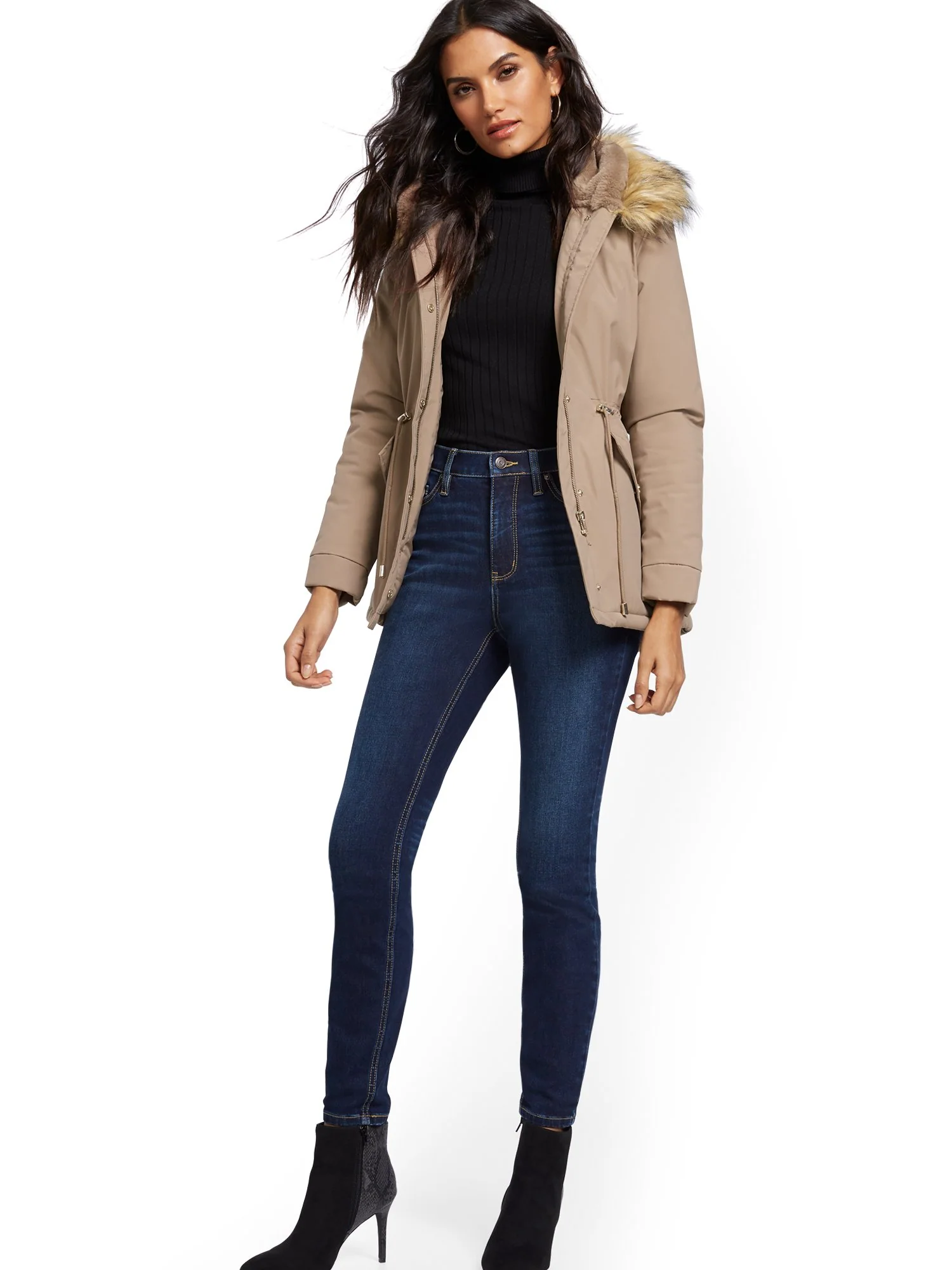 Faux-Fur Trim Hooded Anorak Jacket - Image 7