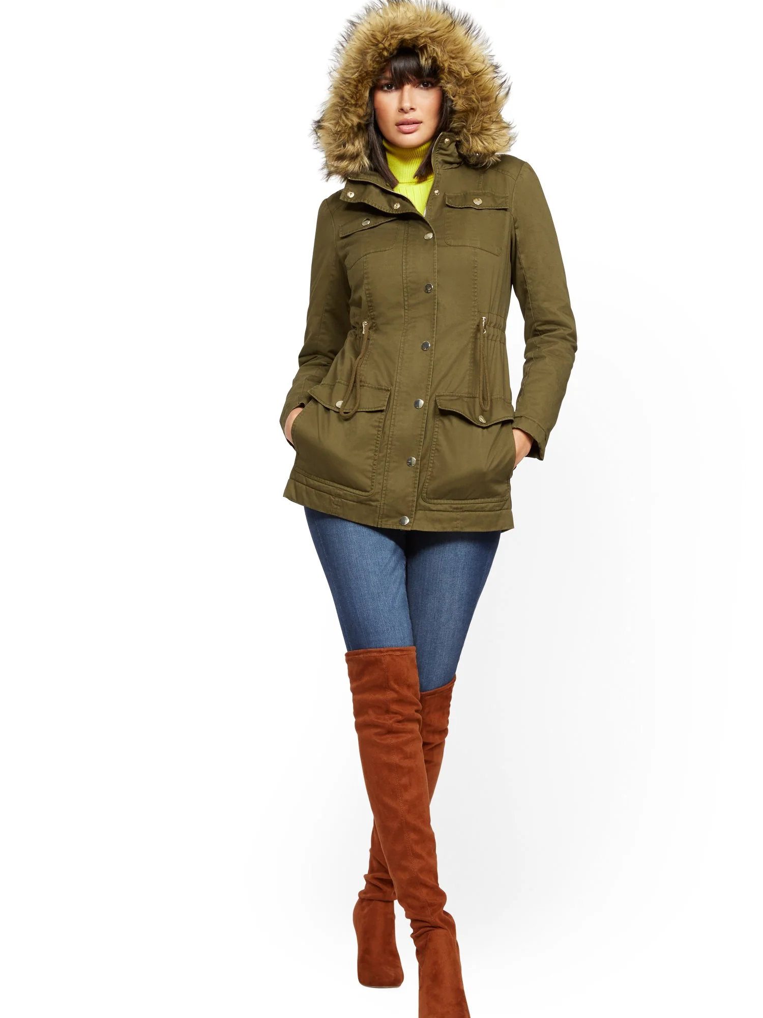 Faux Fur-Trim Sherpa-Lined Cozy Anorak - Image 11