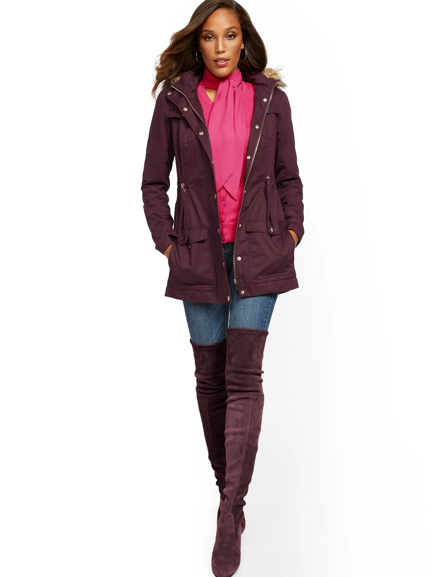 Faux Fur-Trim Sherpa-Lined Cozy Anorak - Image 21