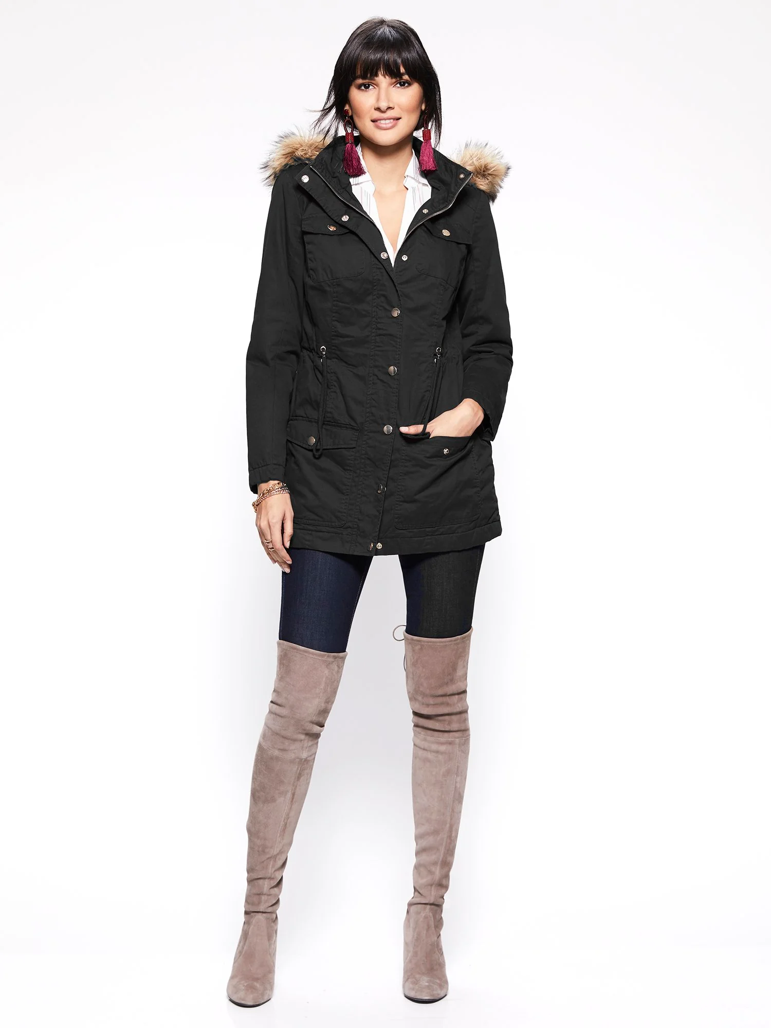 Faux Fur-Trim Sherpa-Lined Cozy Anorak - Image 3