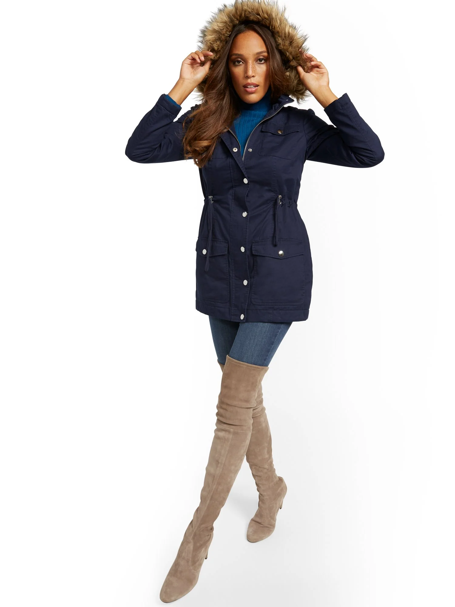 Faux Fur-Trim Sherpa-Lined Cozy Anorak - Image 7