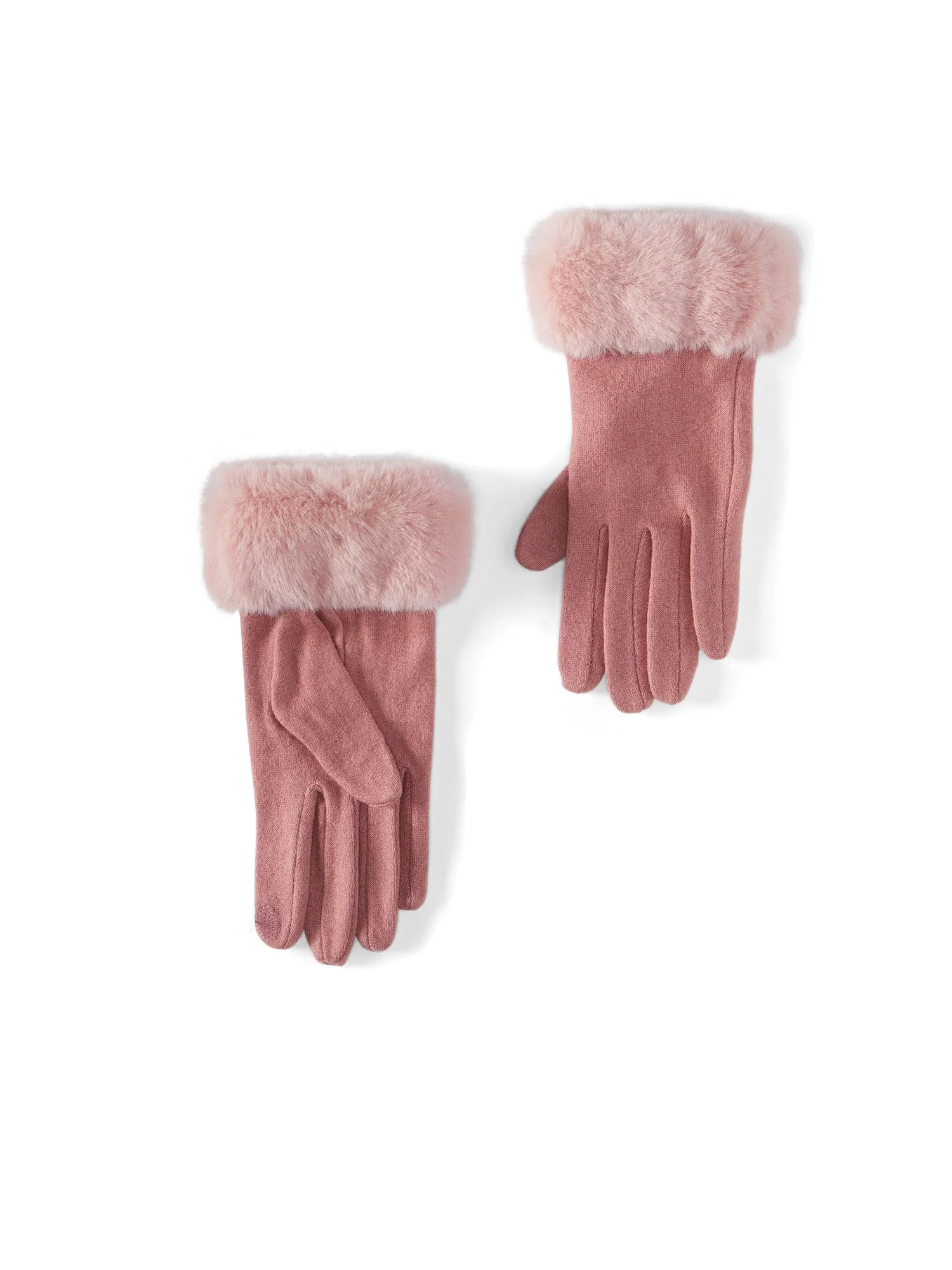 Faux-Fur Trim Wool Gloves - Image 5
